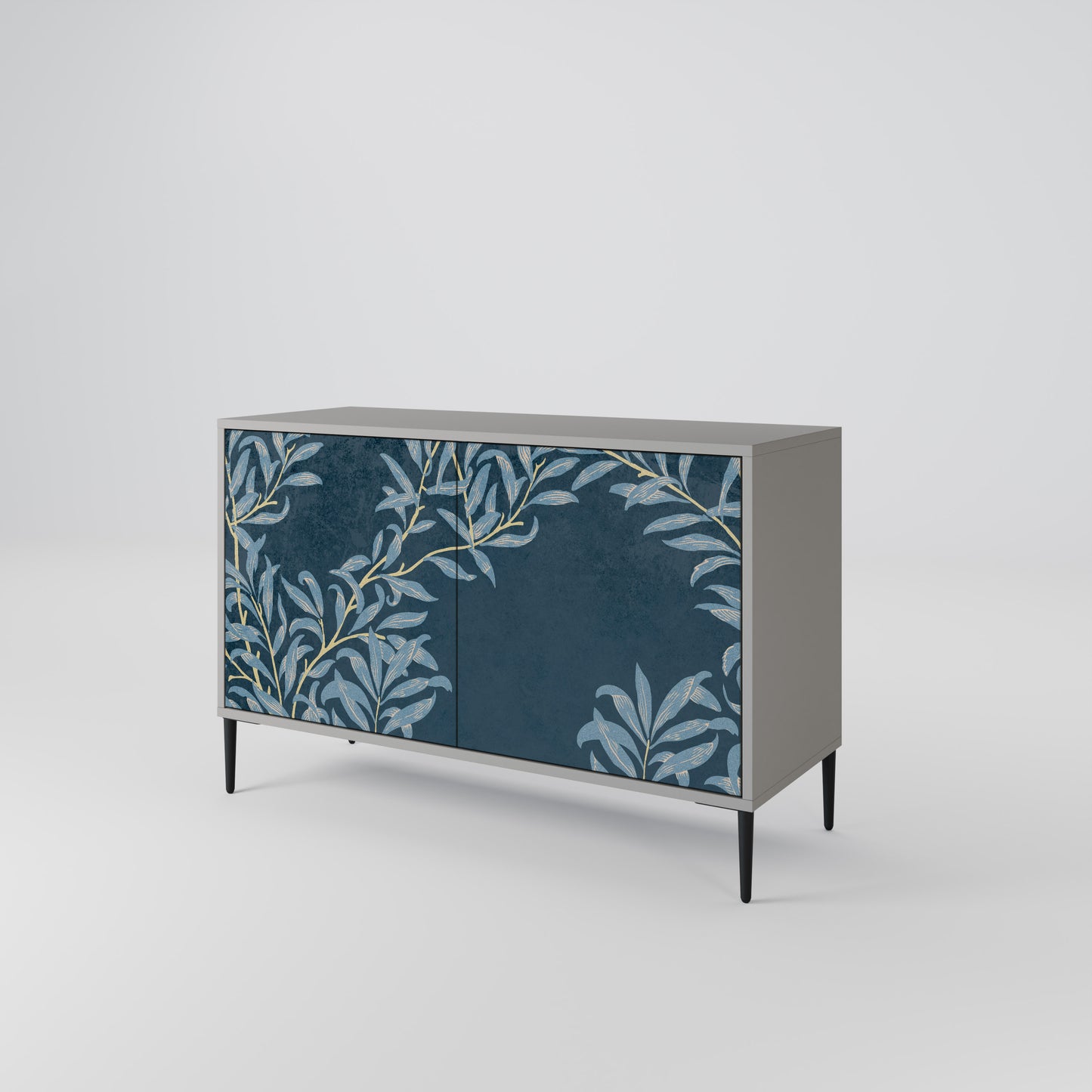 BLUE LEAVES 2-Door Sideboard in Grey Finish