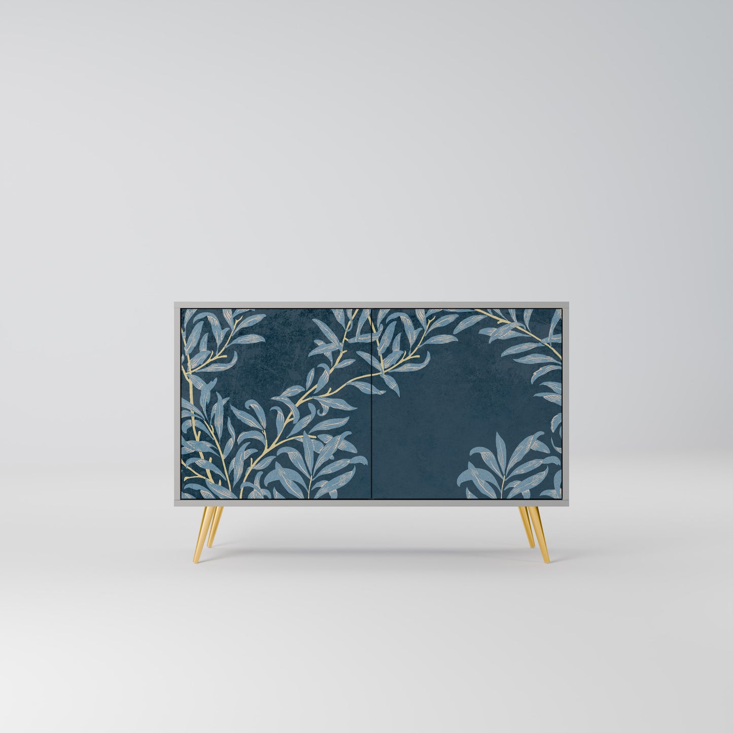 BLUE LEAVES 2-Door Sideboard in Grey Finish