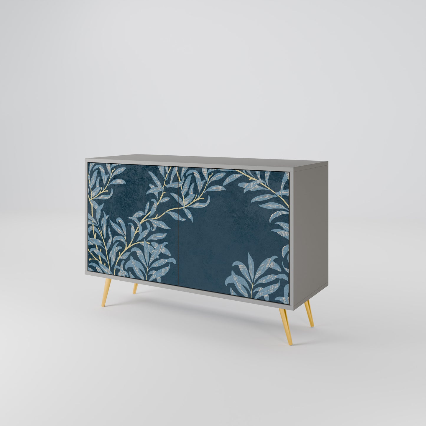 BLUE LEAVES 2-Door Sideboard in Grey Finish