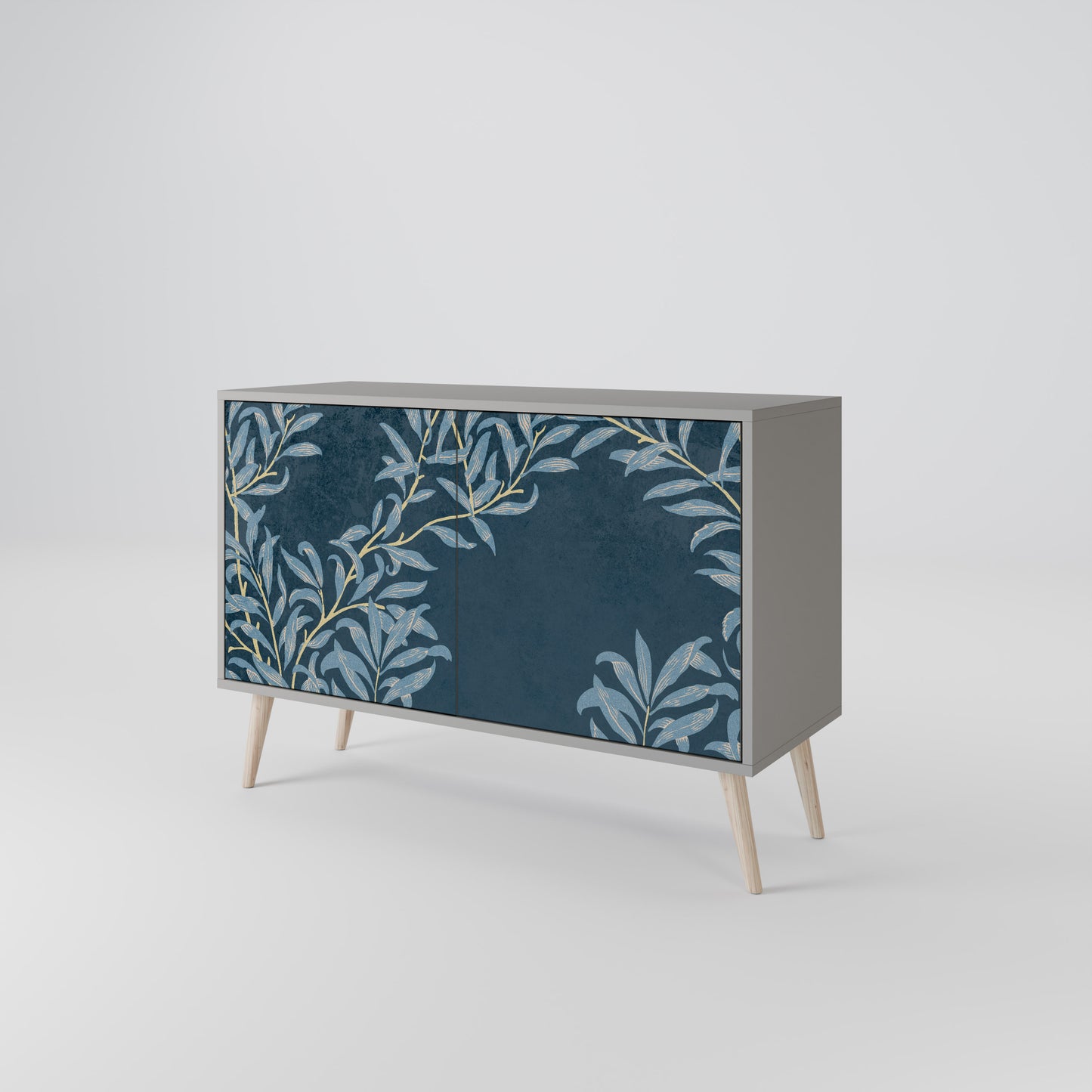 BLUE LEAVES 2-Door Sideboard in Grey Finish