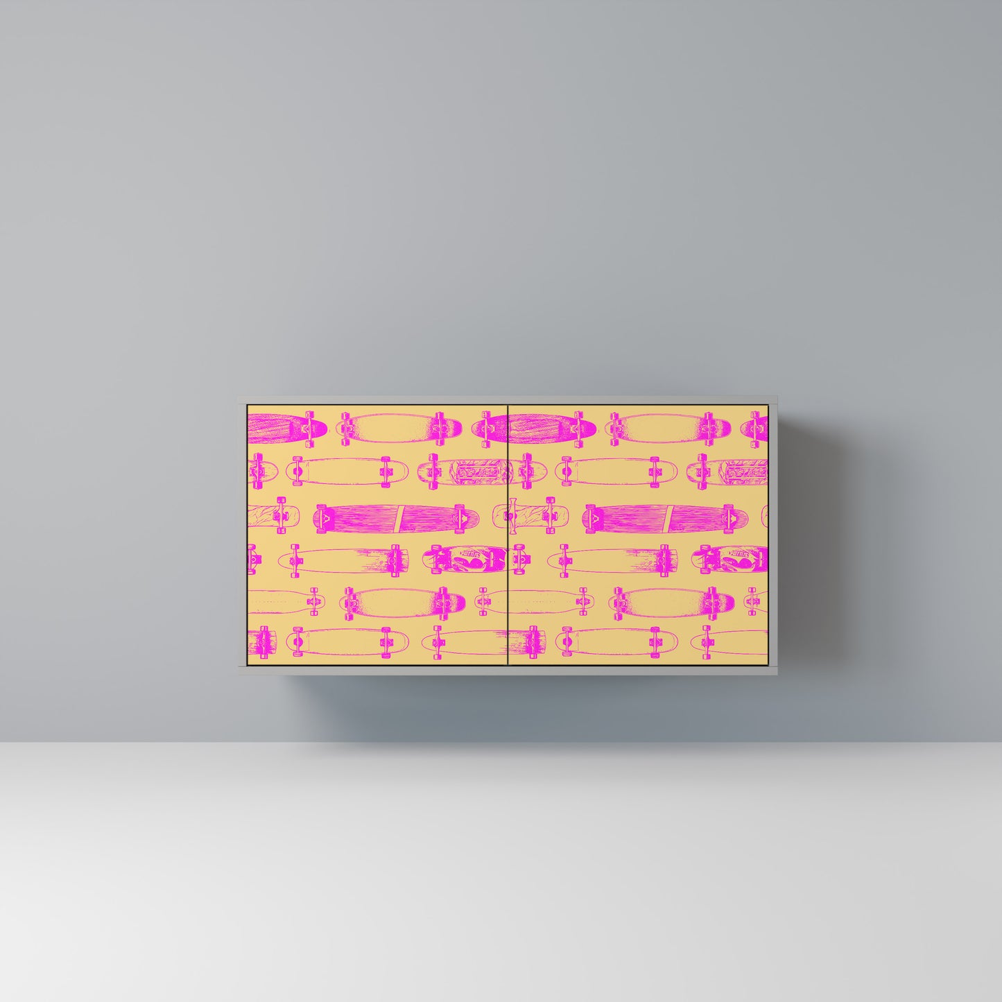 SKATEBOARD ARTISTRY 2-Door Sideboard in Grey Finish