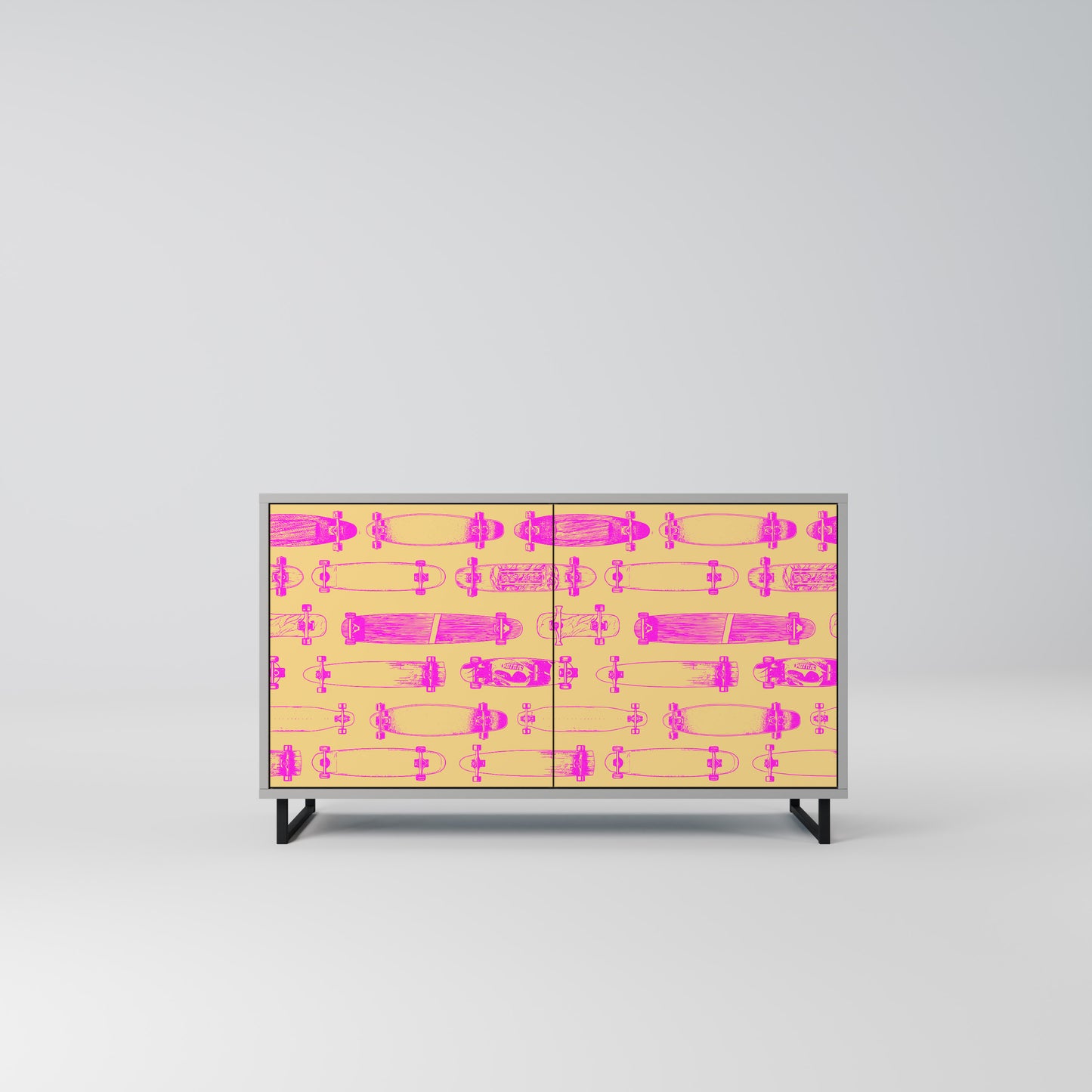 SKATEBOARD ARTISTRY 2-Door Sideboard in Grey Finish