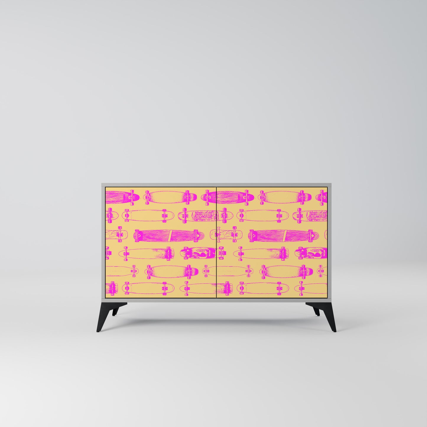 SKATEBOARD ARTISTRY 2-Door Sideboard in Grey Finish