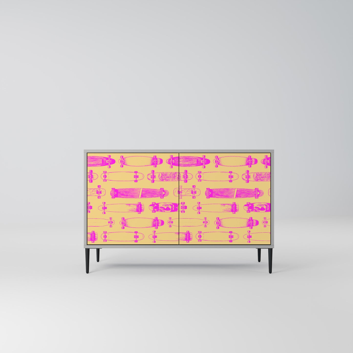 SKATEBOARD ARTISTRY 2-Door Sideboard in Grey Finish
