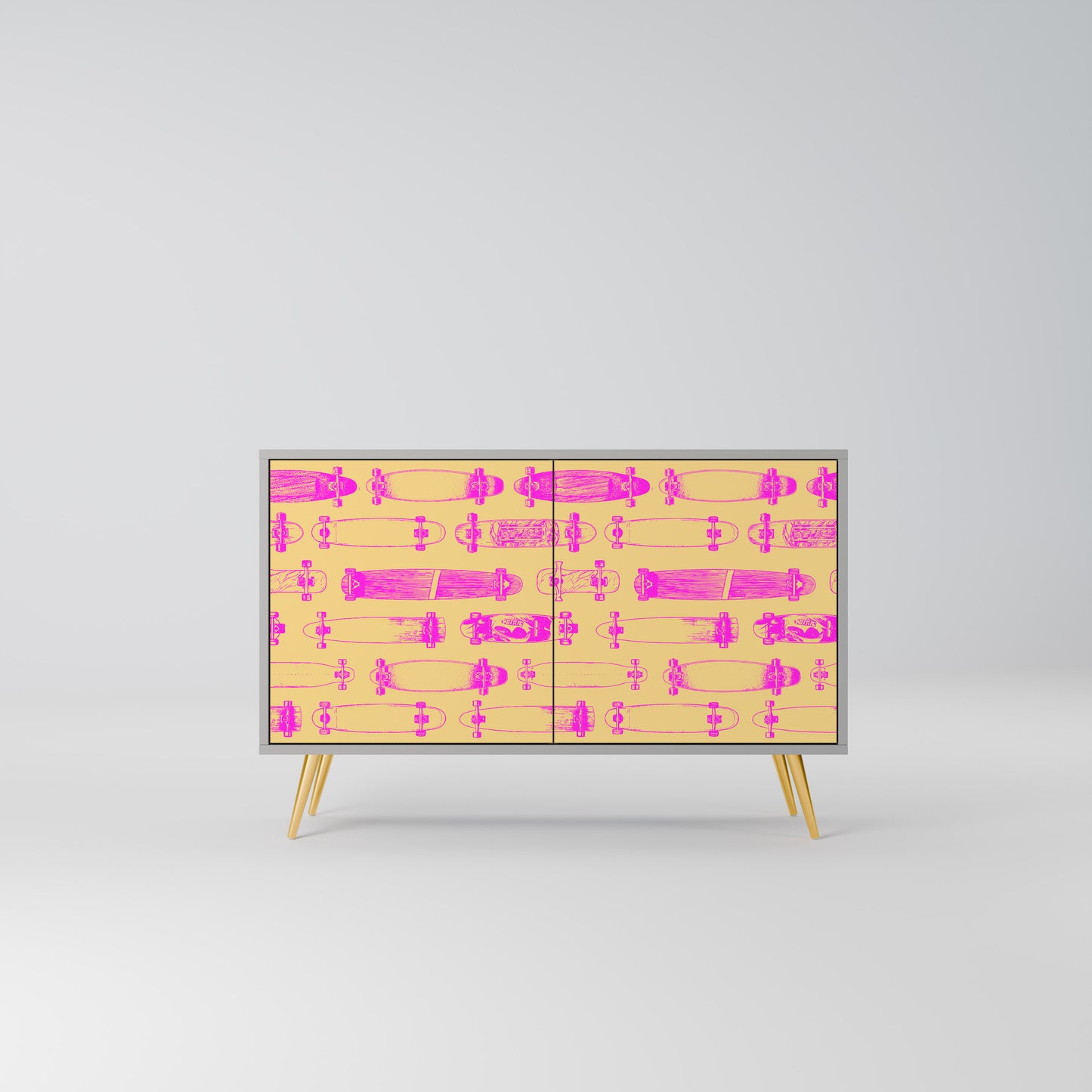 SKATEBOARD ARTISTRY 2-Door Sideboard in Grey Finish