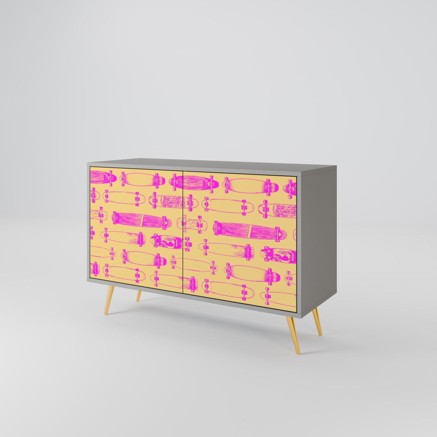 SKATEBOARD ARTISTRY 2-Door Sideboard in Grey Finish