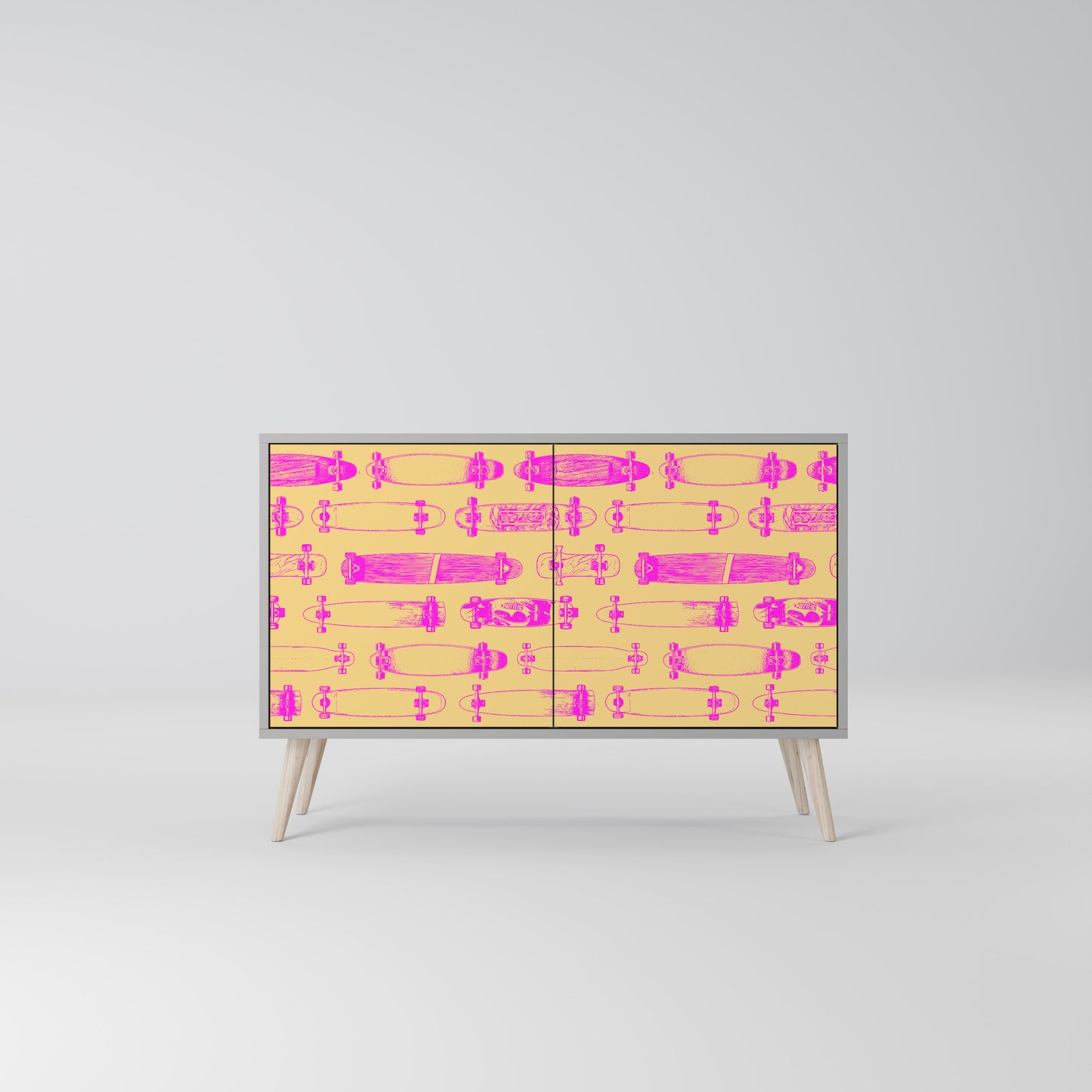 SKATEBOARD ARTISTRY 2-Door Sideboard in Grey Finish