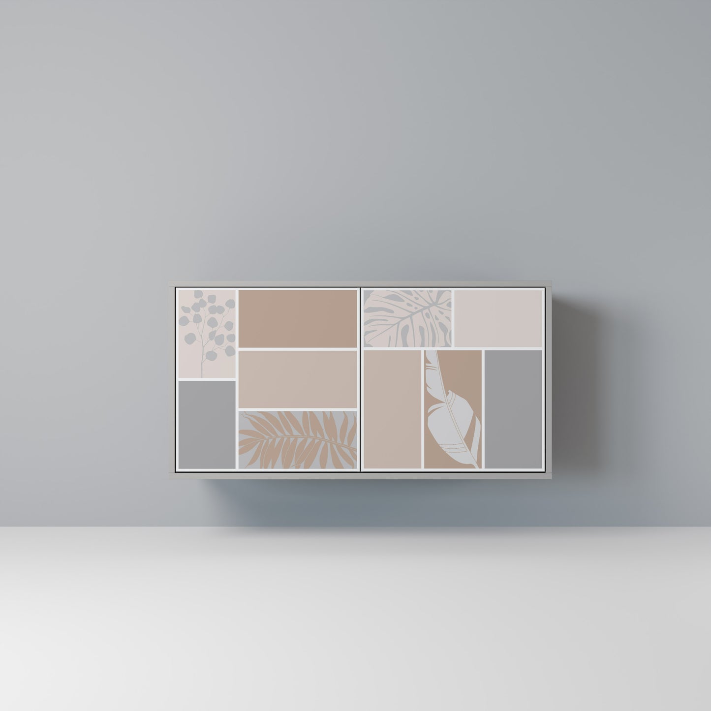 TROPICAL SHAPES 2-Door Sideboard in Grey Finish