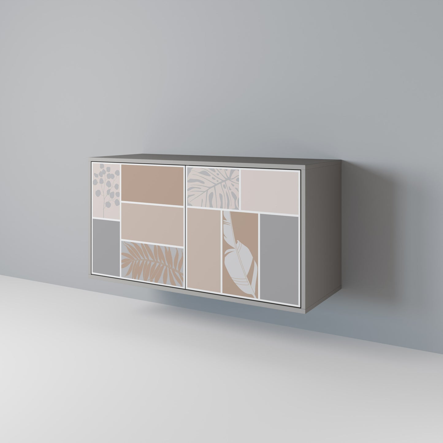 TROPICAL SHAPES 2-Door Sideboard in Grey Finish