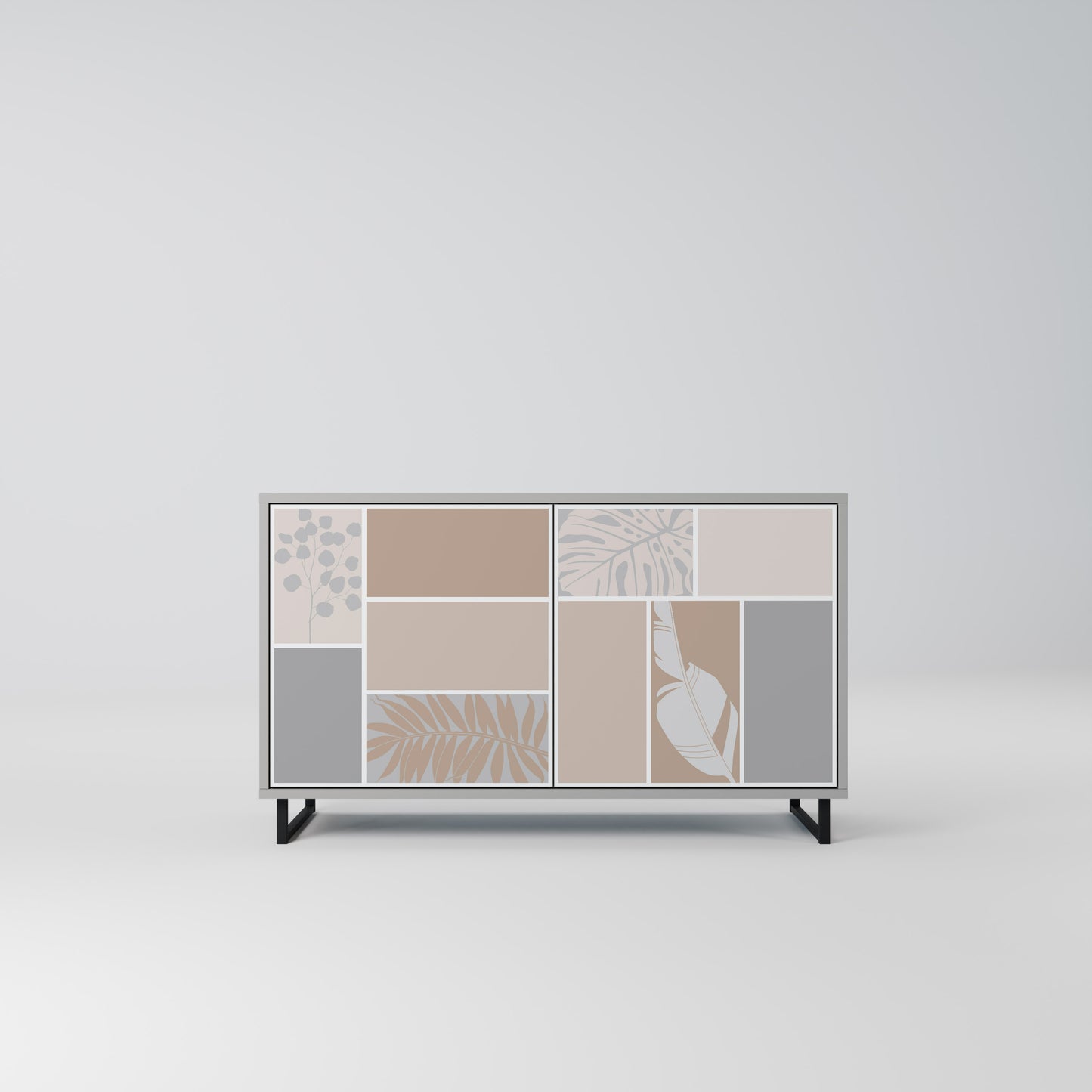 TROPICAL SHAPES 2-Door Sideboard in Grey Finish