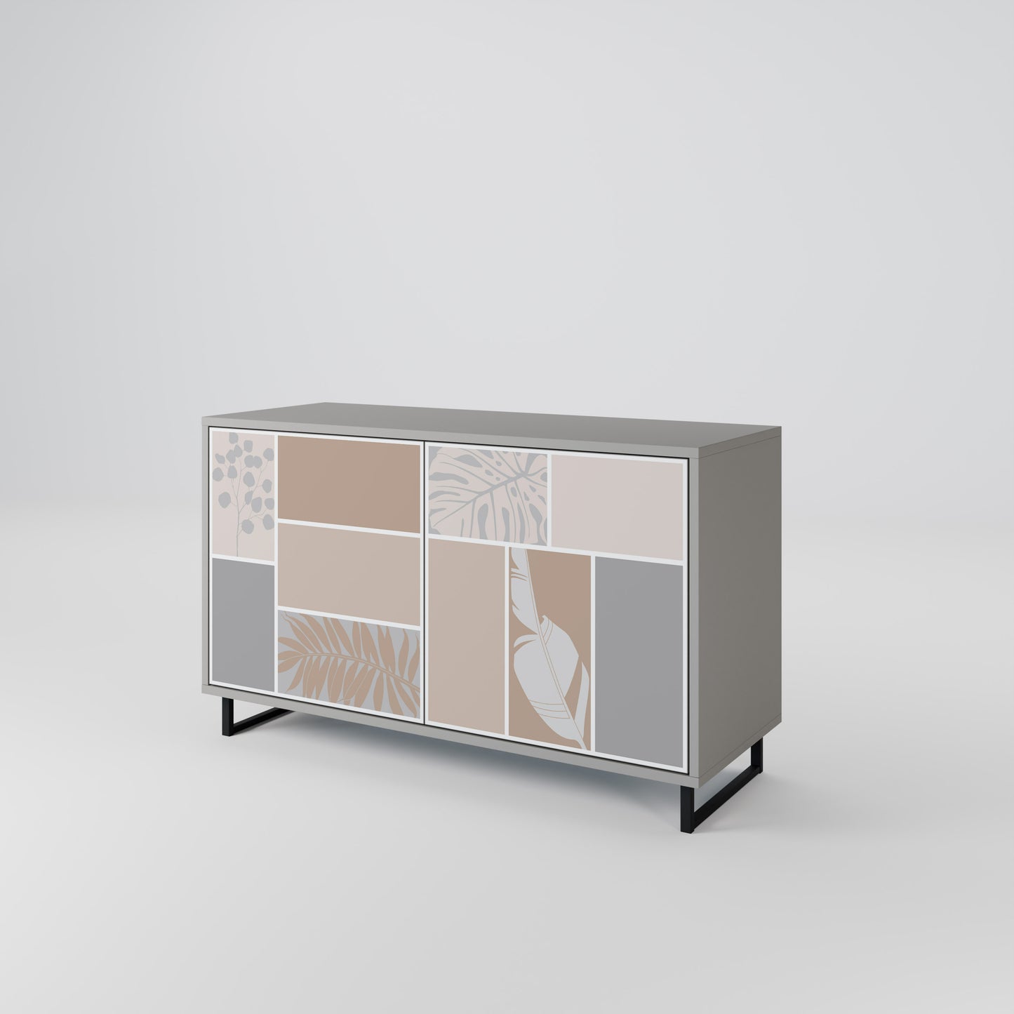 TROPICAL SHAPES 2-Door Sideboard in Grey Finish