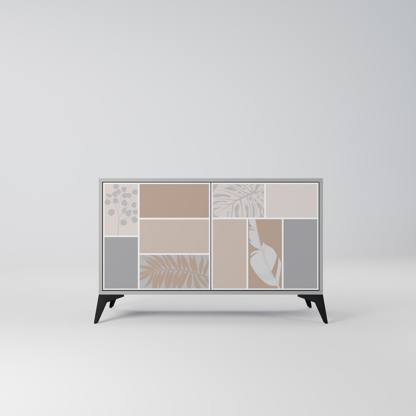 TROPICAL SHAPES 2-Door Sideboard in Grey Finish