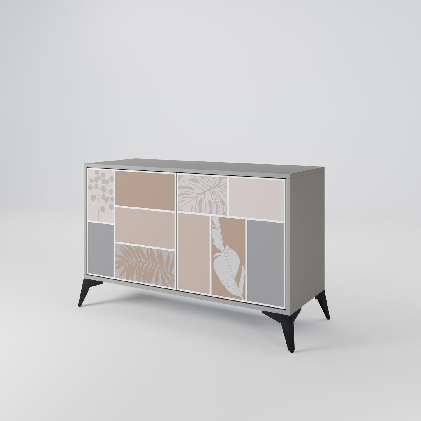 TROPICAL SHAPES 2-Door Sideboard in Grey Finish