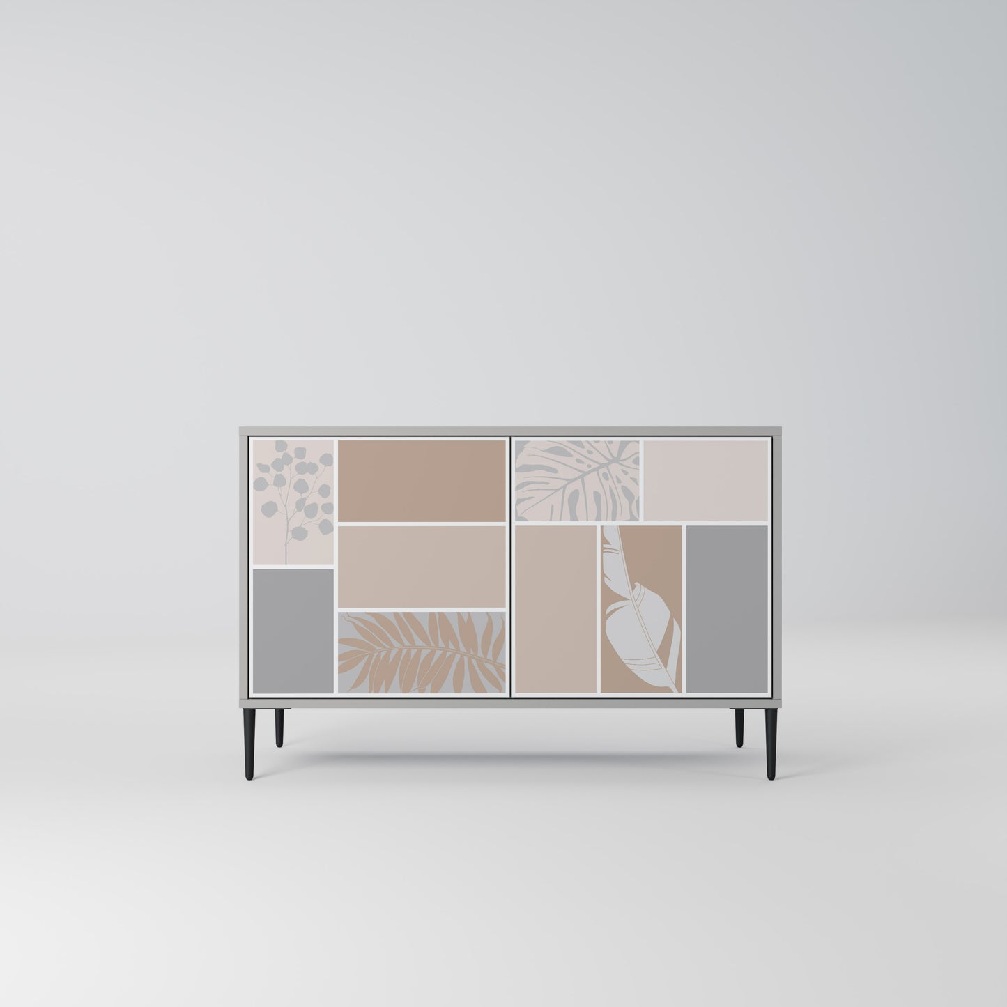 TROPICAL SHAPES 2-Door Sideboard in Grey Finish