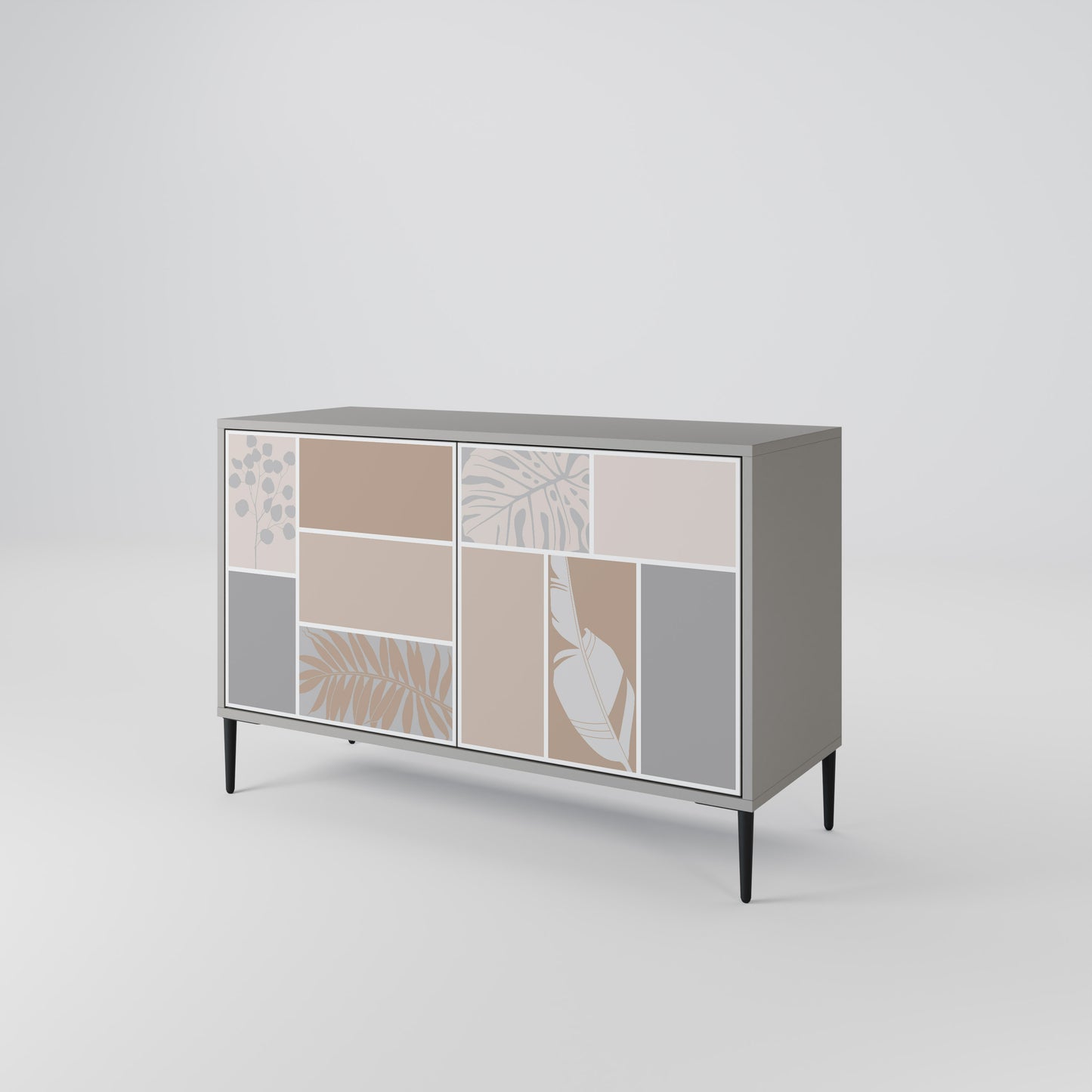 TROPICAL SHAPES 2-Door Sideboard in Grey Finish