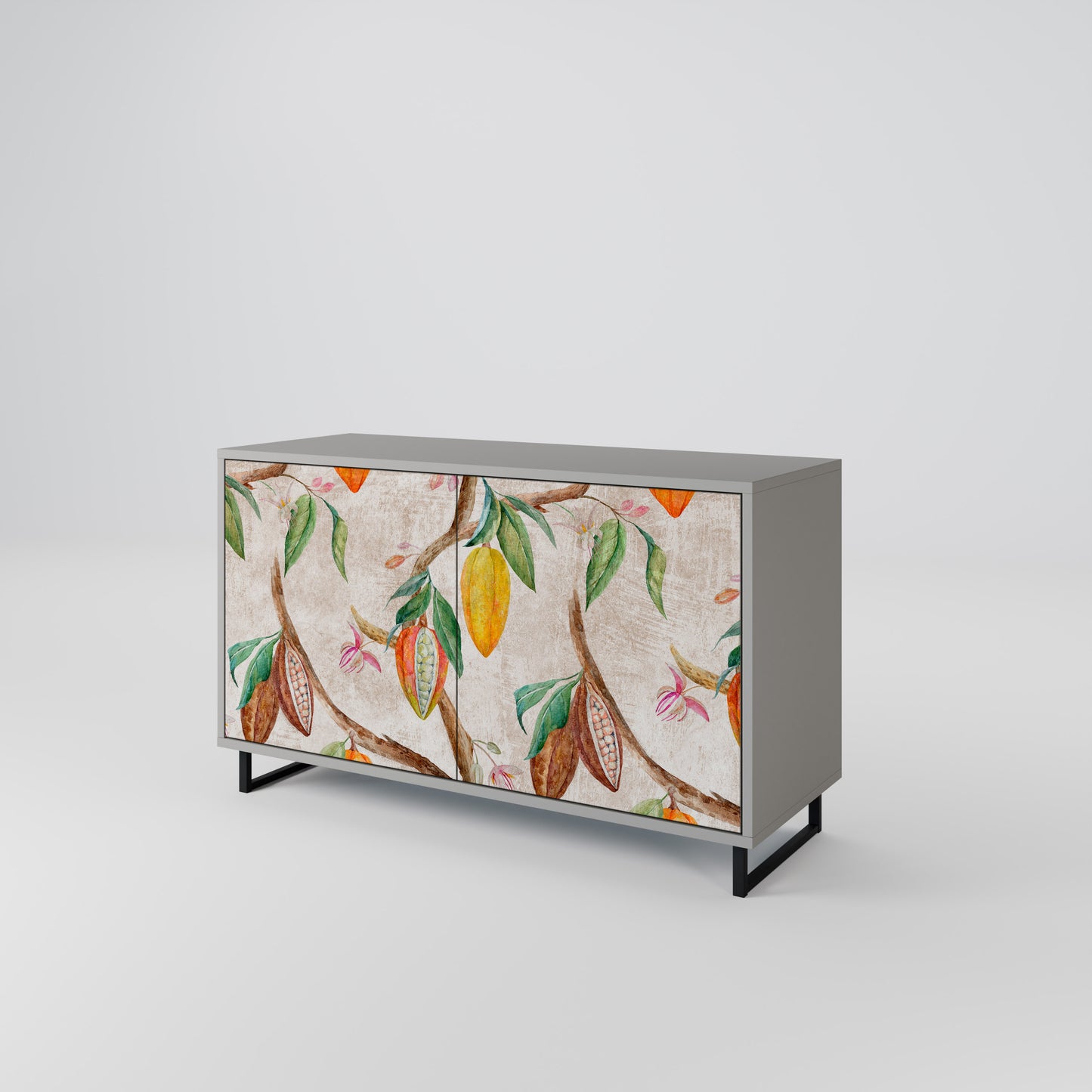 COCOA FRUITS 2-Door Sideboard in Grey Finish