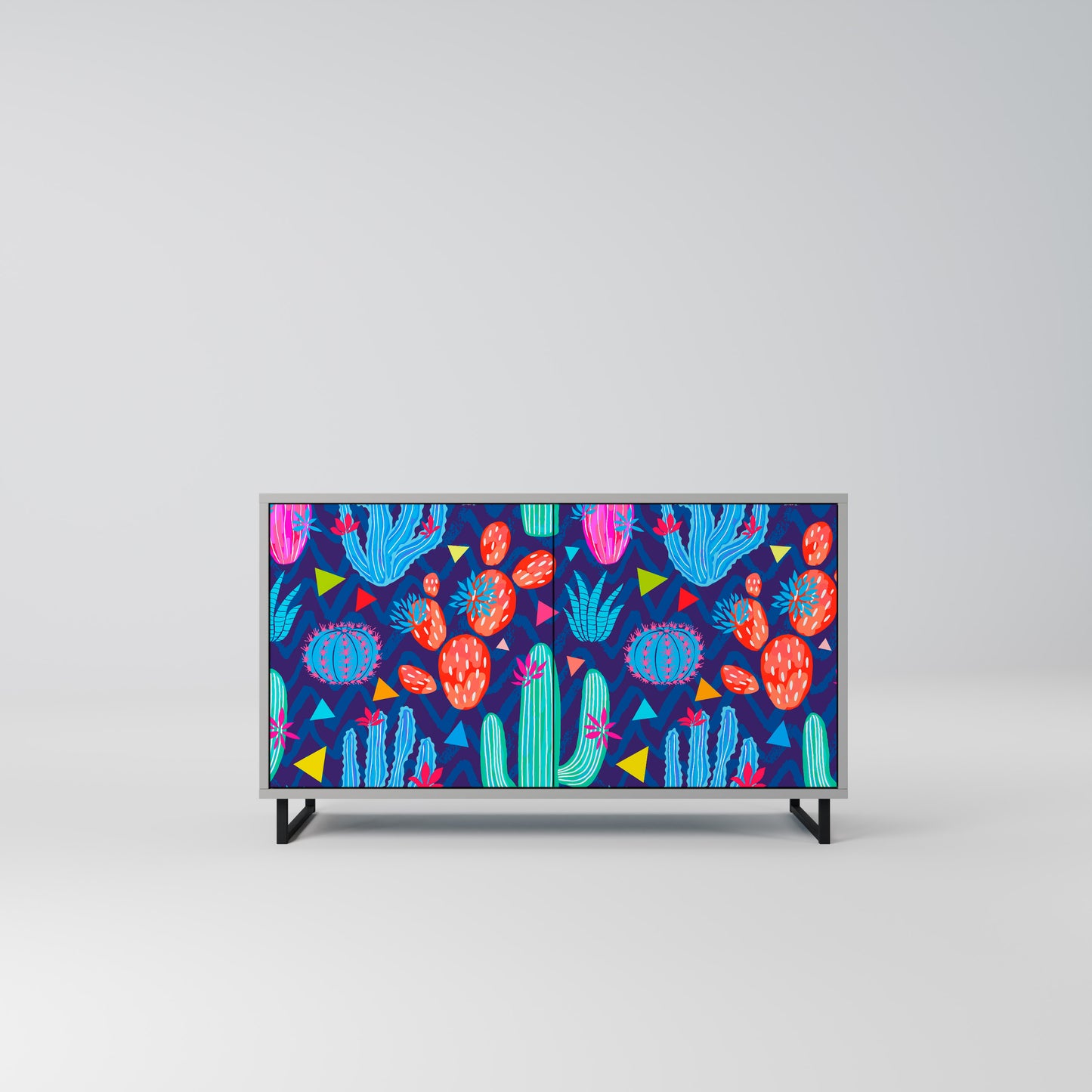 CACTUS VIBES 2-Door Sideboard in Grey Finish