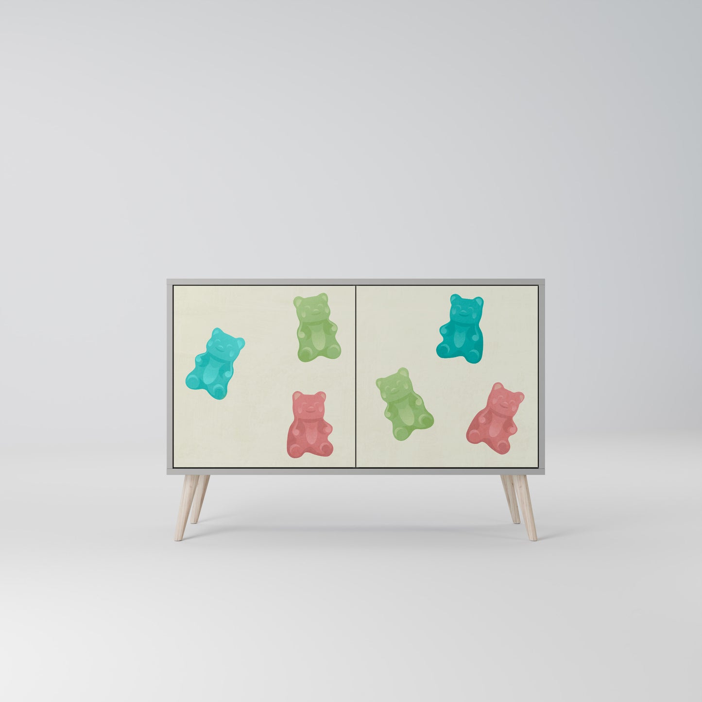 GUMMY BEARS 2-Door Sideboard in Grey Finish