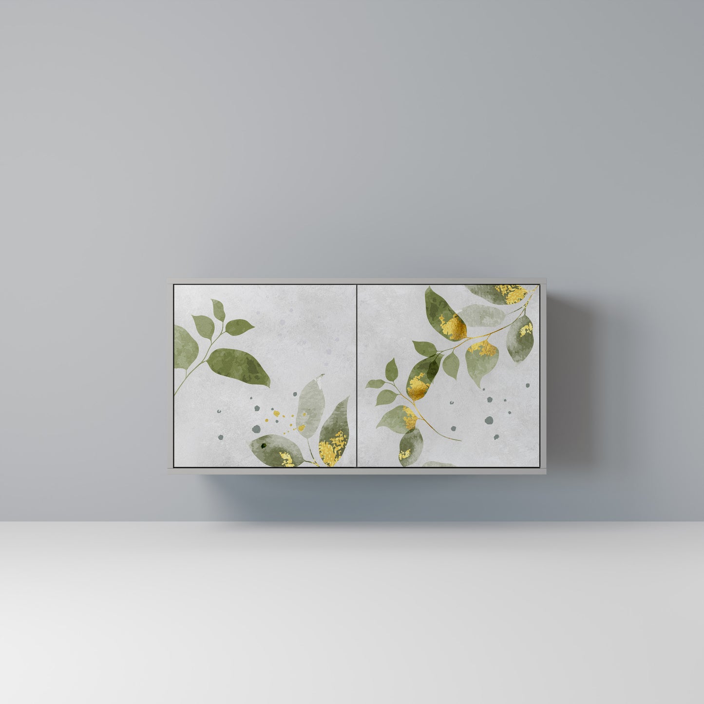 ELEGANT BOTANICS 2-dörrars skänk i grå finish