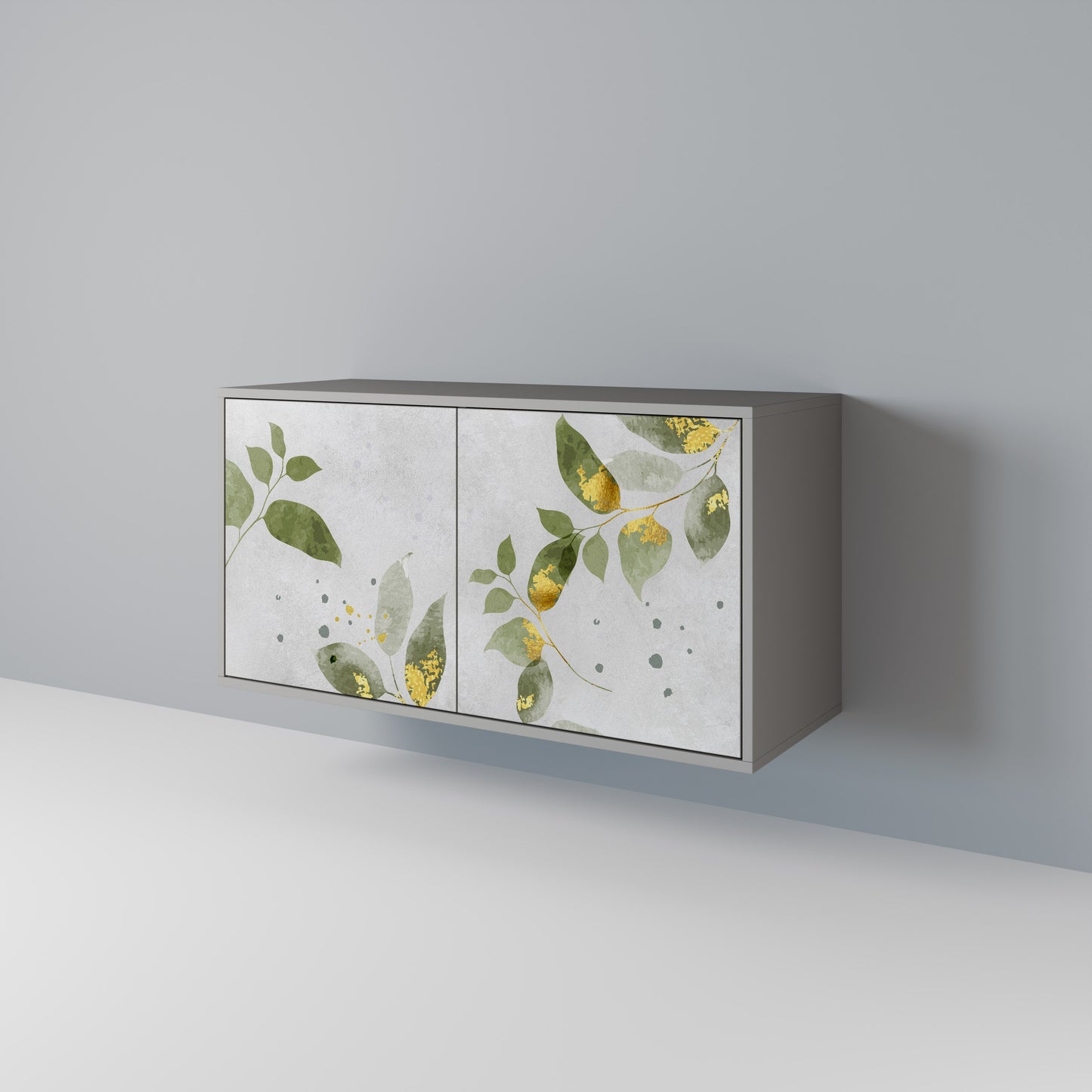 ELEGANT BOTANICS 2-dörrars skänk i grå finish