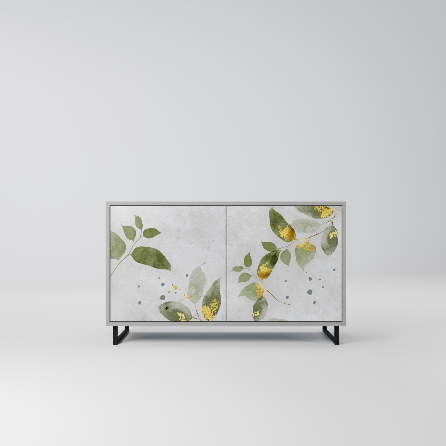 ELEGANT BOTANICS 2-dörrars skänk i grå finish