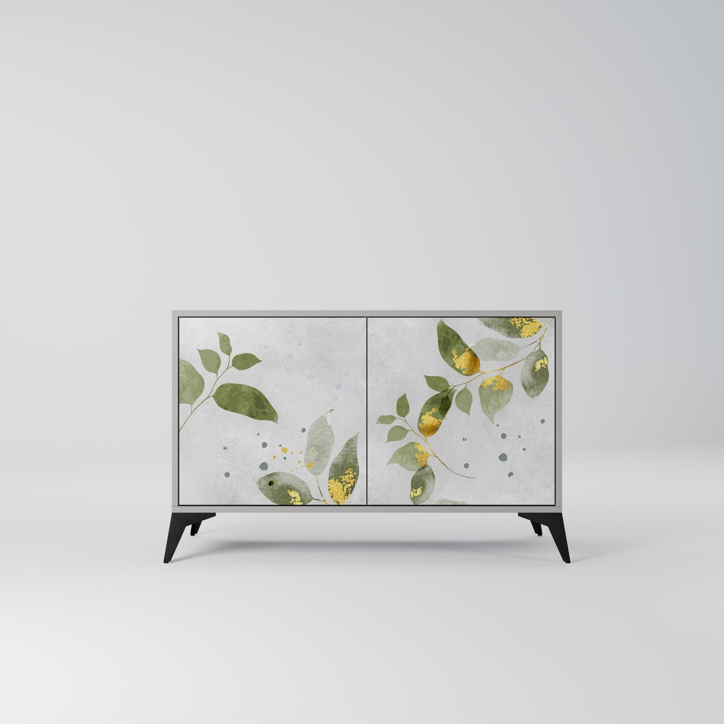 ELEGANT BOTANICS 2-dörrars skänk i grå finish