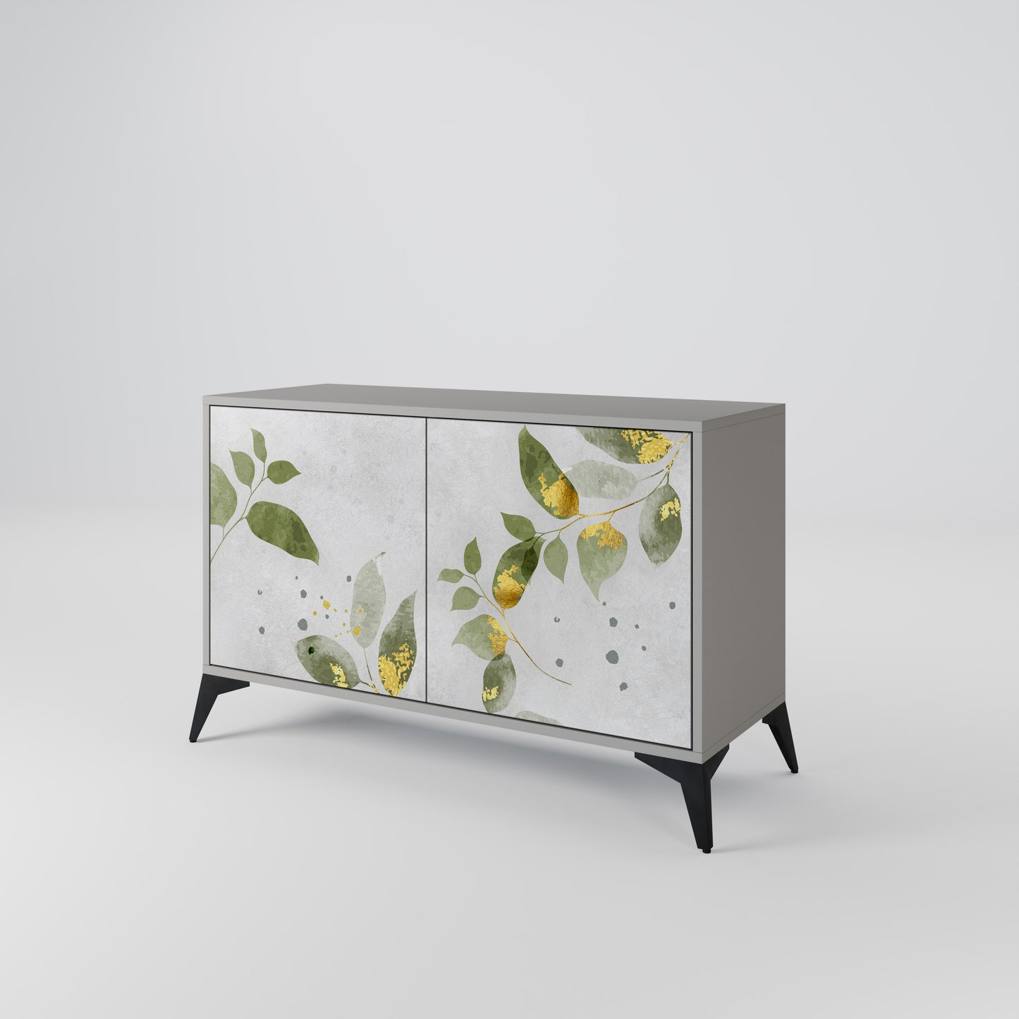 ELEGANT BOTANICS 2-dörrars skänk i grå finish