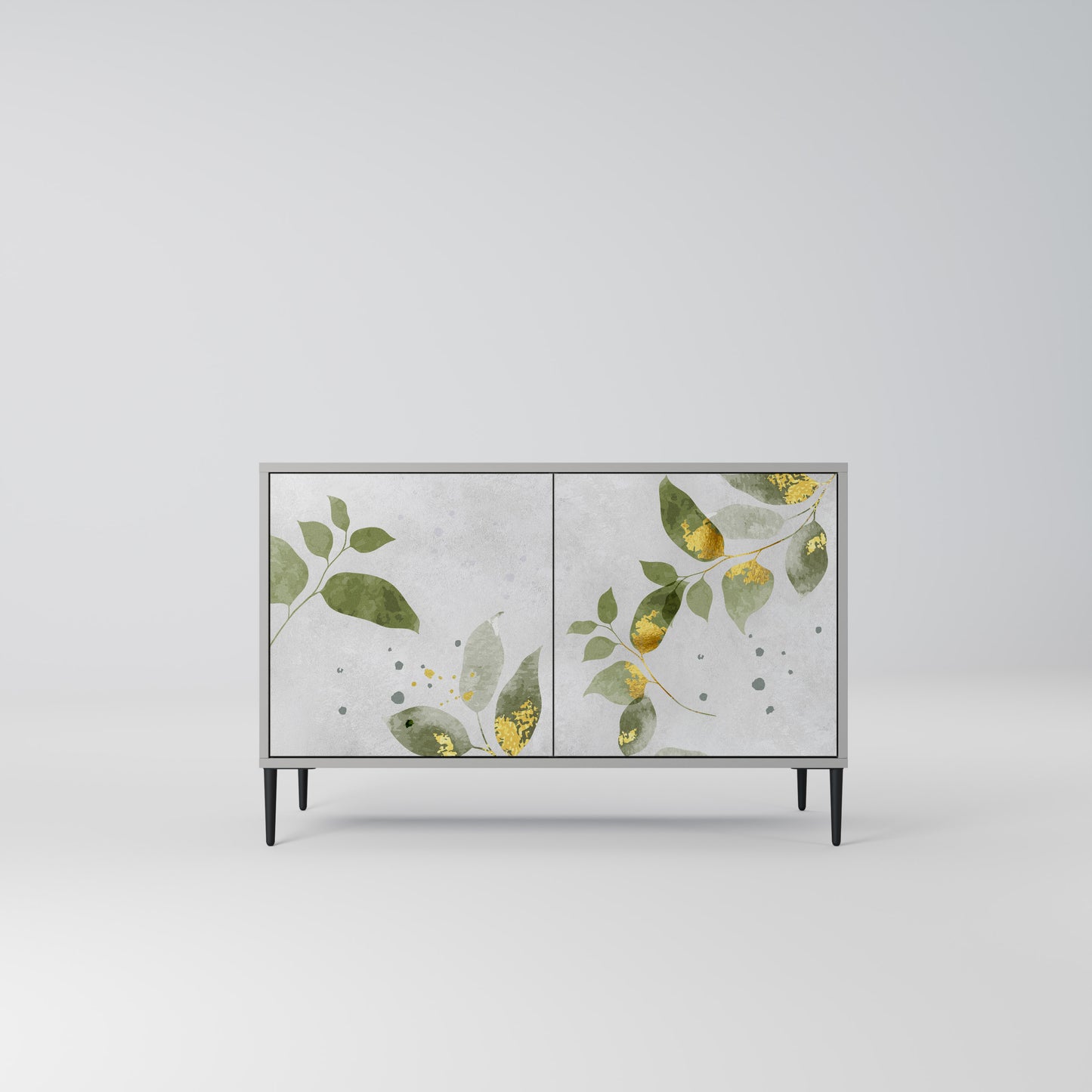 ELEGANT BOTANICS 2-dörrars skänk i grå finish