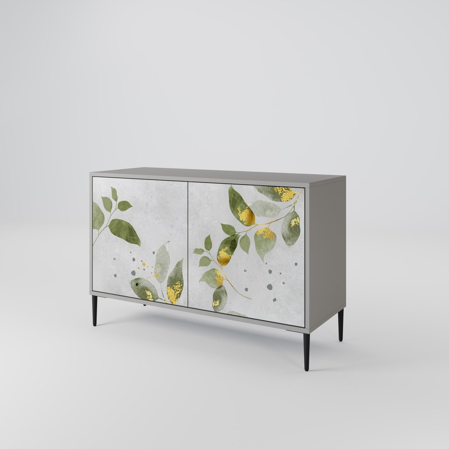 ELEGANT BOTANICS 2-dörrars skänk i grå finish