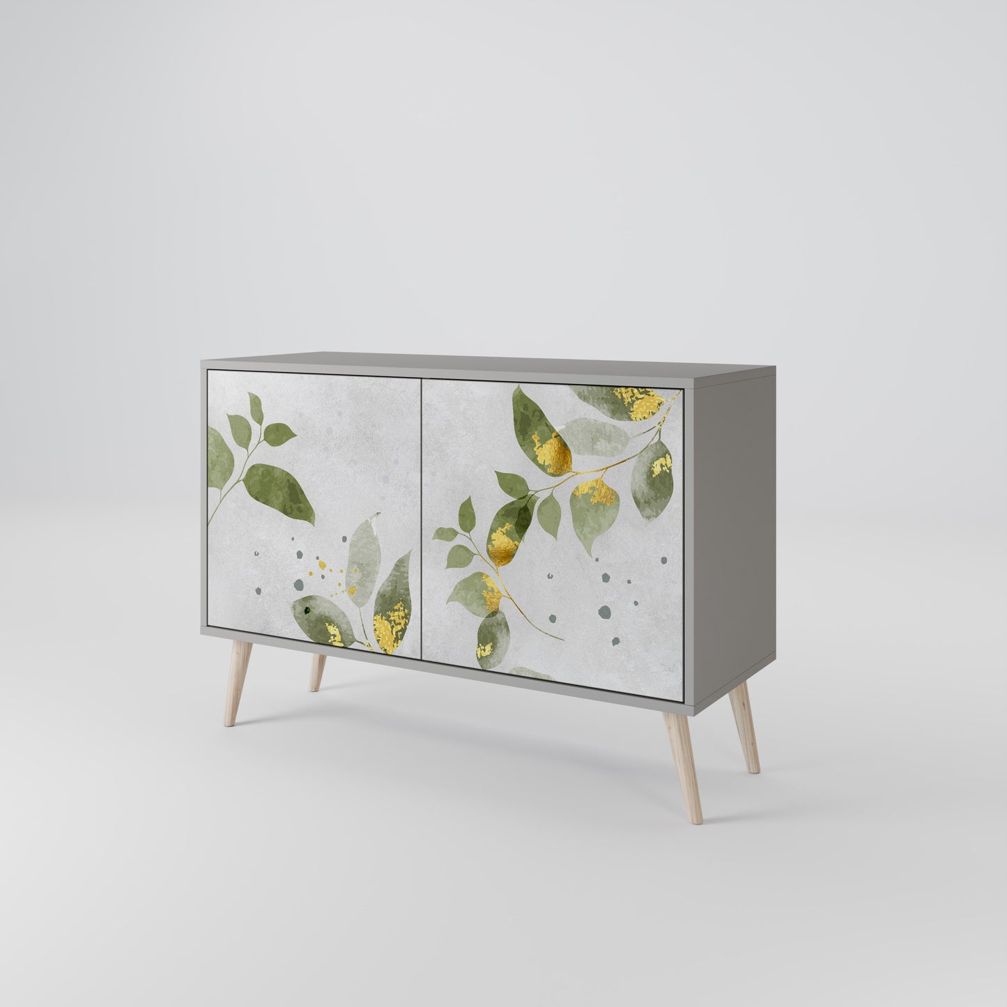 ELEGANT BOTANICS 2-dörrars skänk i grå finish