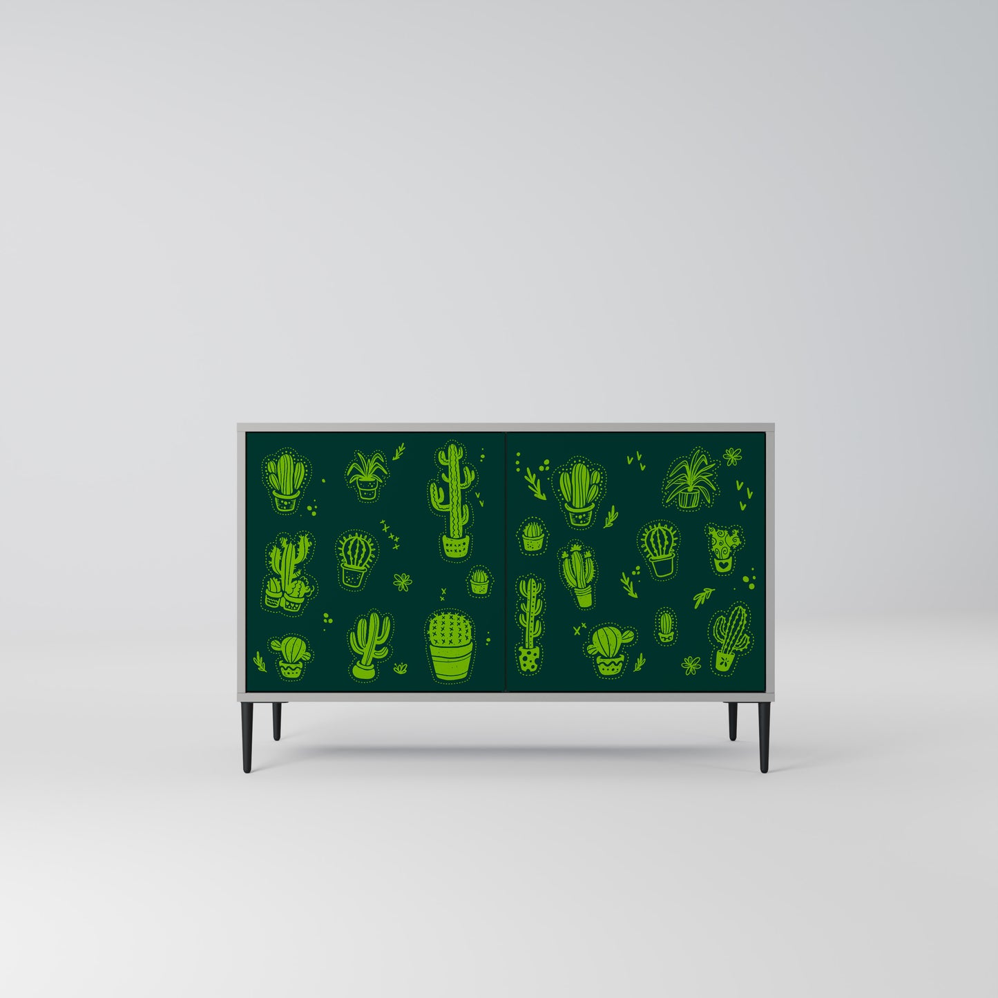 DESERT GREEN 2-Dörrars skänk i grå finish