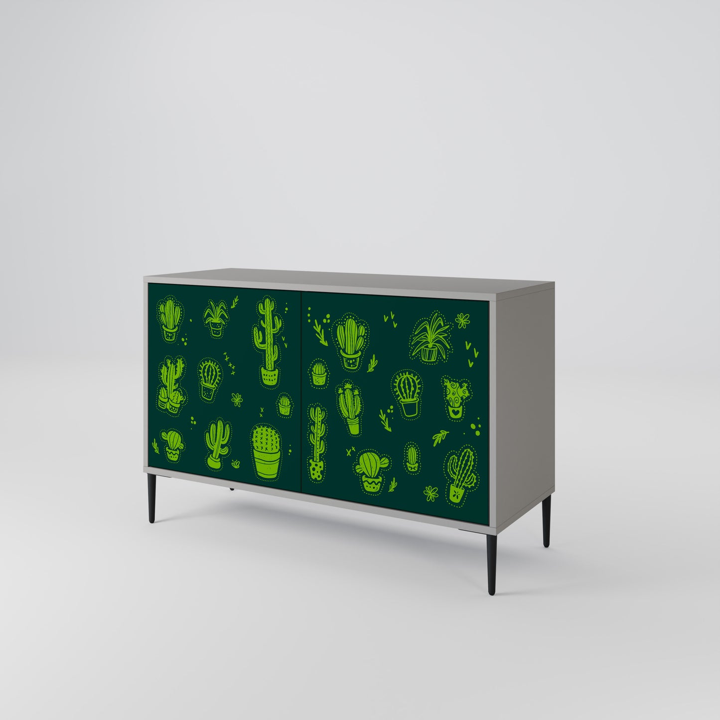 DESERT GREEN 2-Dörrars skänk i grå finish