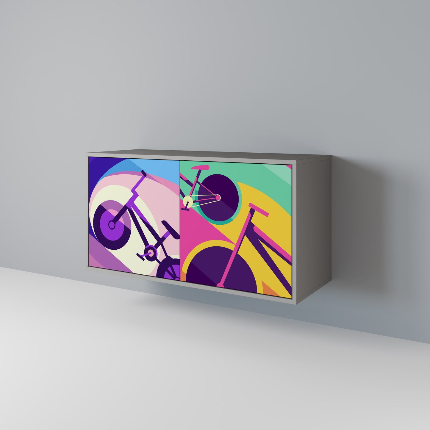 BIKE DREAMS 2-dörrars sideboard i grå finish