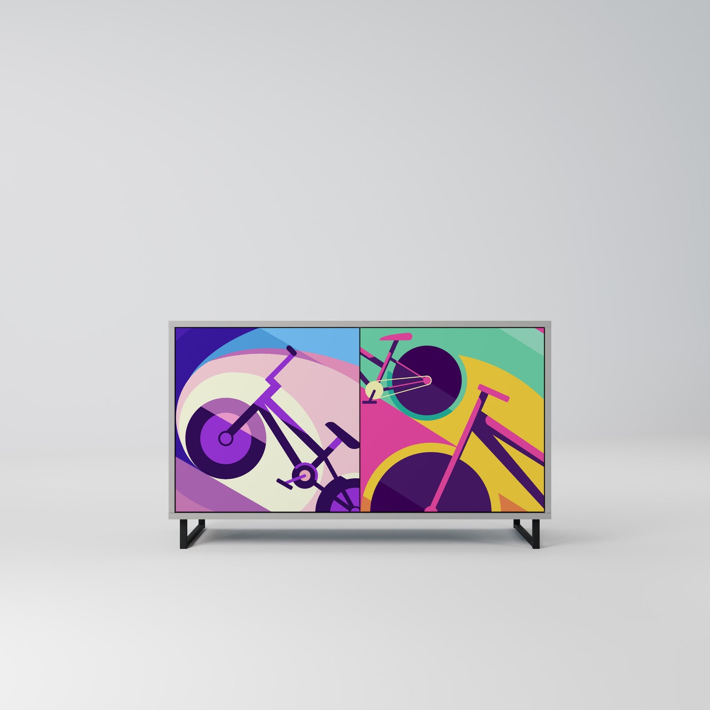 BIKE DREAMS 2-dörrars sideboard i grå finish