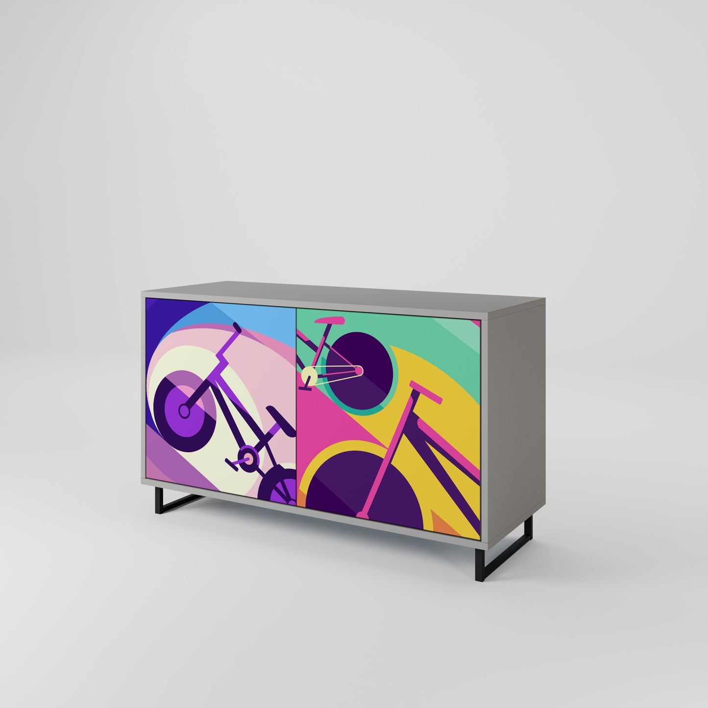 BIKE DREAMS 2-dörrars sideboard i grå finish