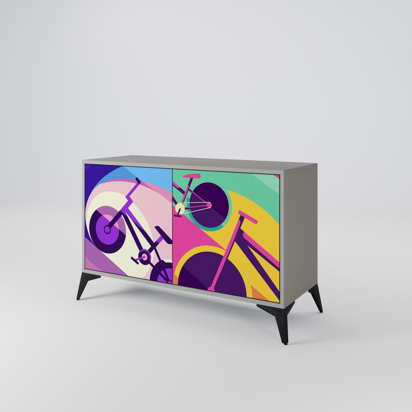 BIKE DREAMS 2-dörrars sideboard i grå finish