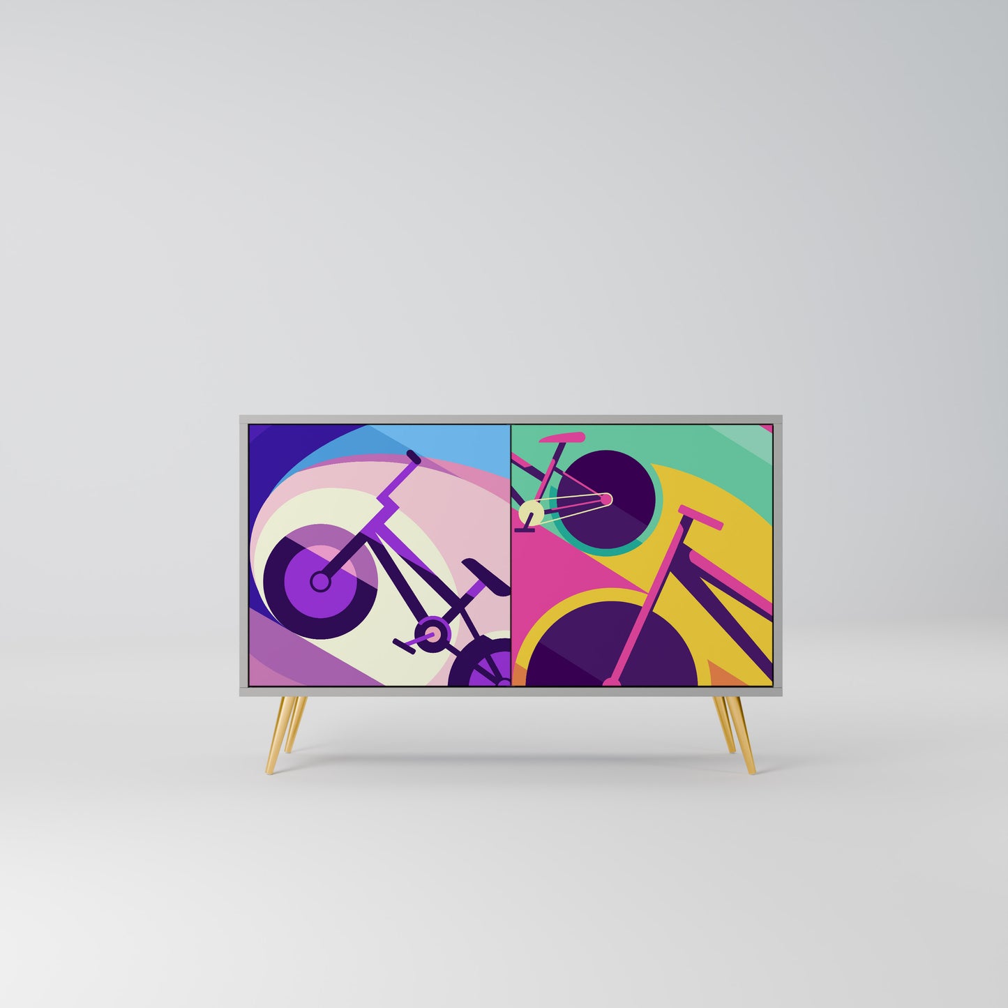 BIKE DREAMS 2-dörrars sideboard i grå finish