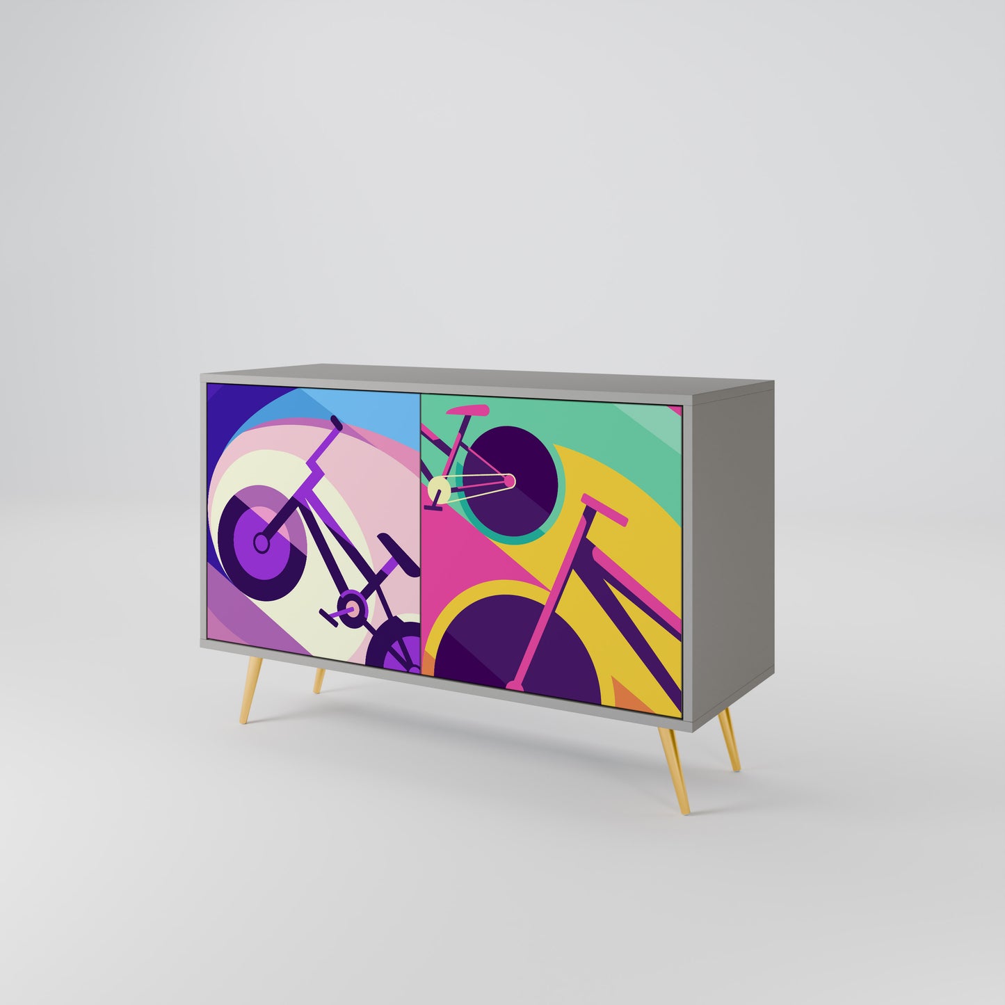 BIKE DREAMS 2-dörrars sideboard i grå finish