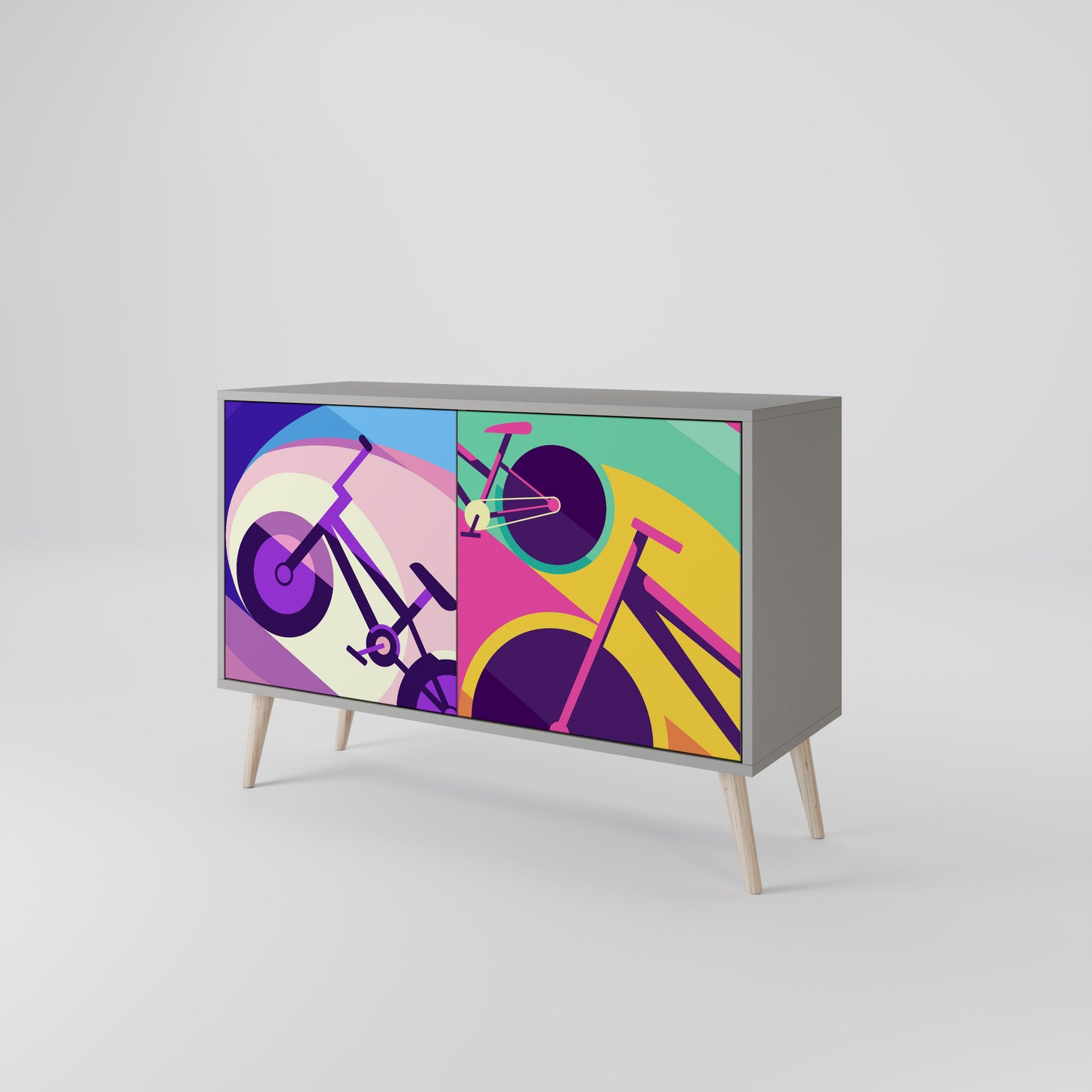 BIKE DREAMS 2-dörrars sideboard i grå finish