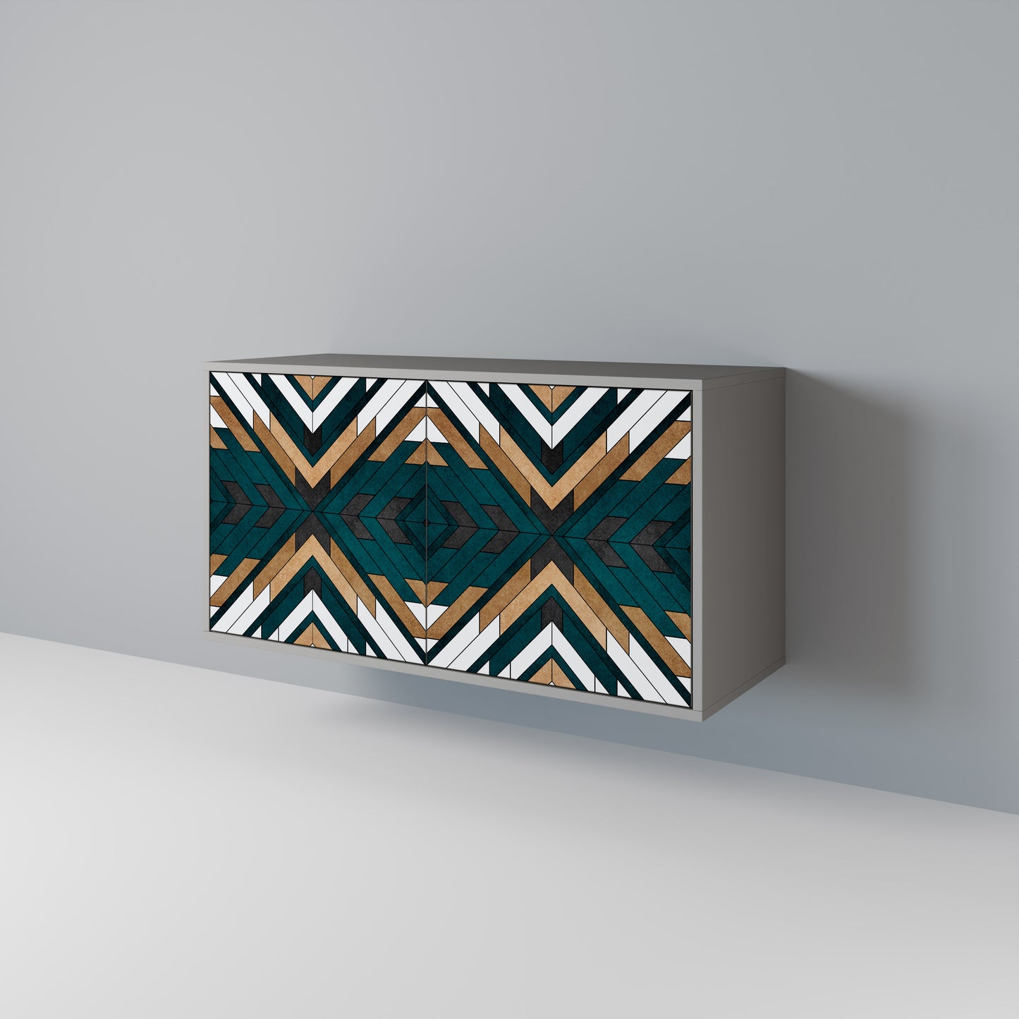 ARTISTIC GEOMETRY 2-Door Sideboard in Grey Finish