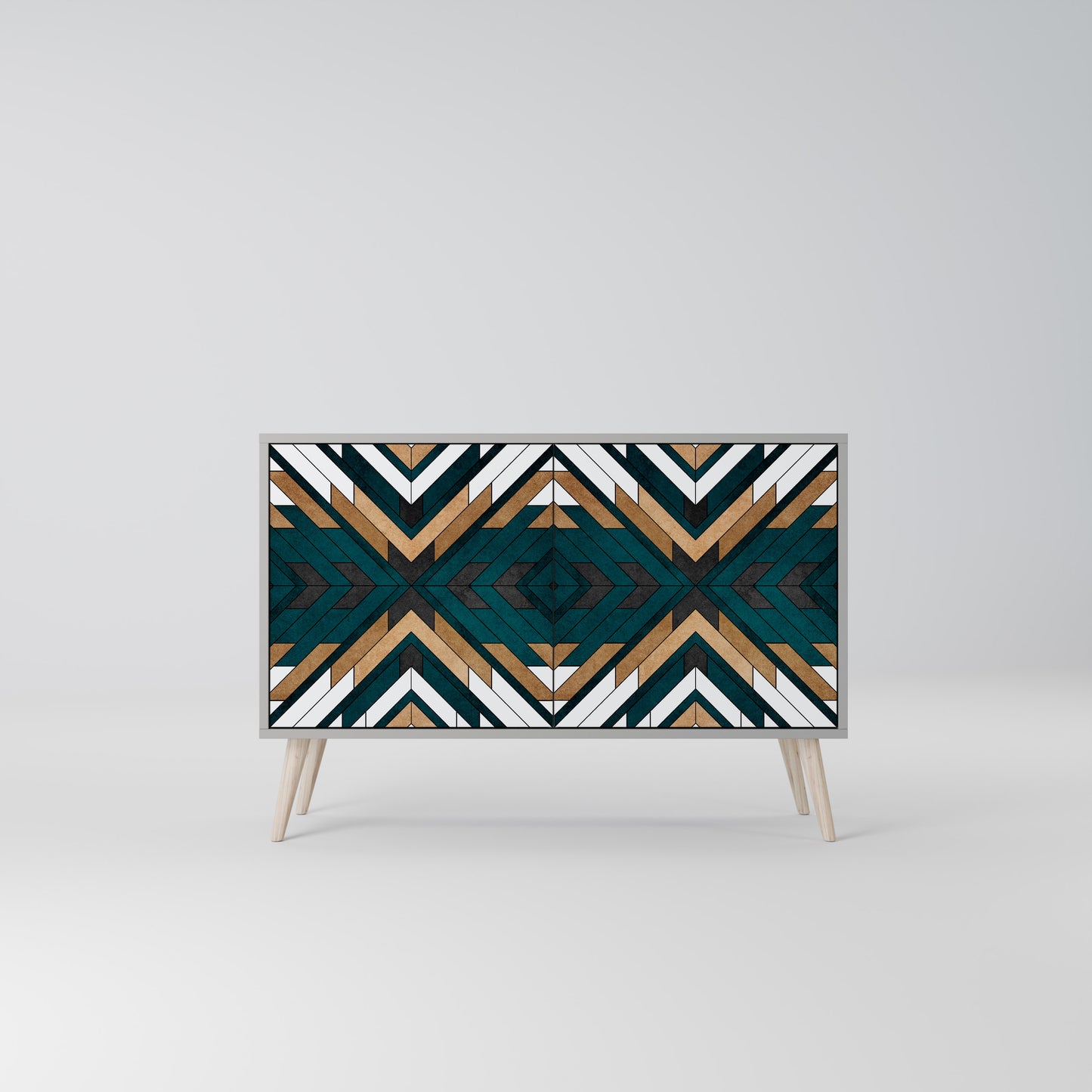 ARTISTIC GEOMETRY 2-Door Sideboard in Grey Finish
