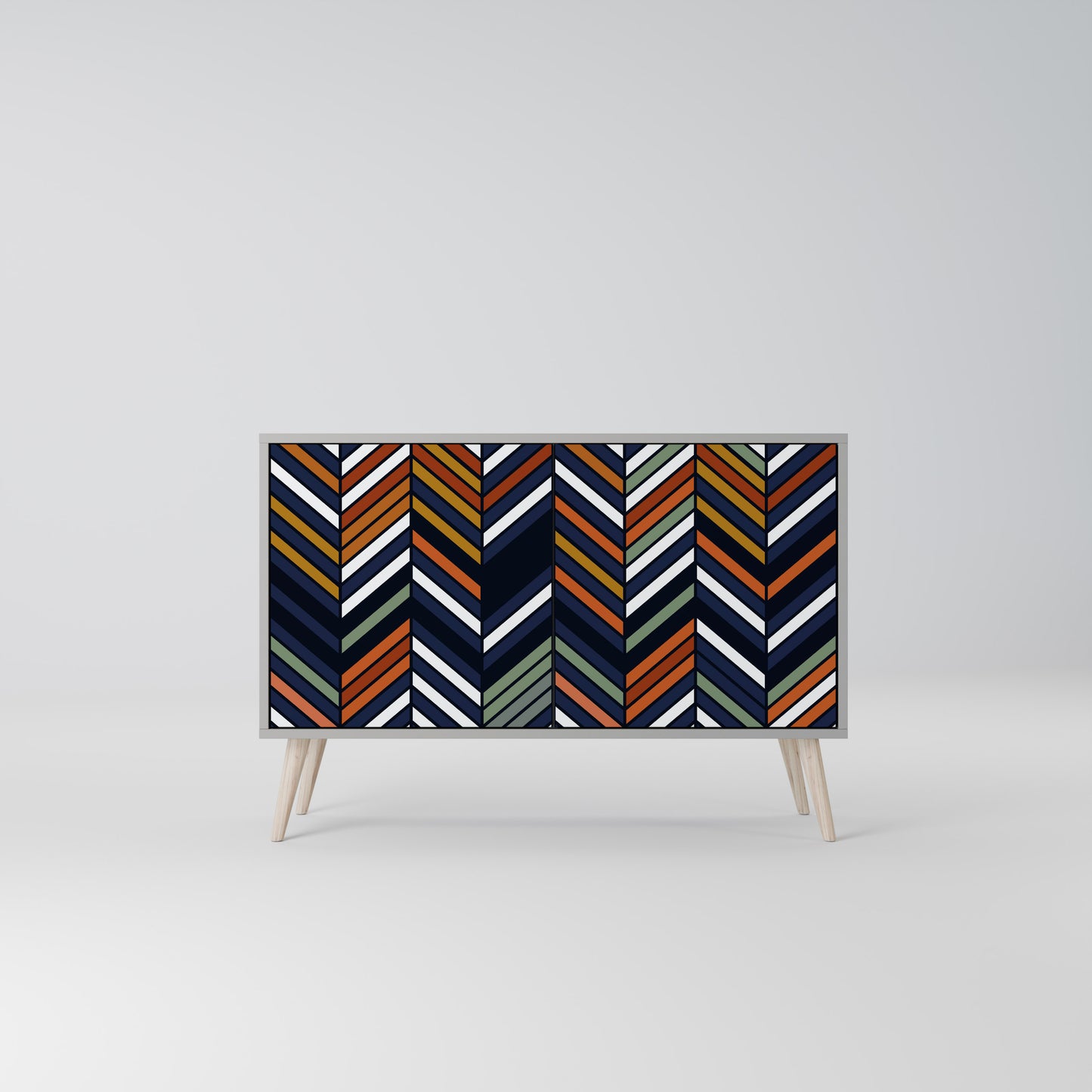 VIBRANT PATCHWORK 2-Door Sideboard in Grey Finish