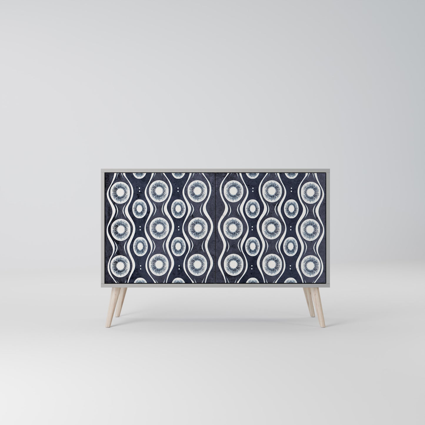 GRAPHITE EYES 2-Door Sideboard in Grey Finish