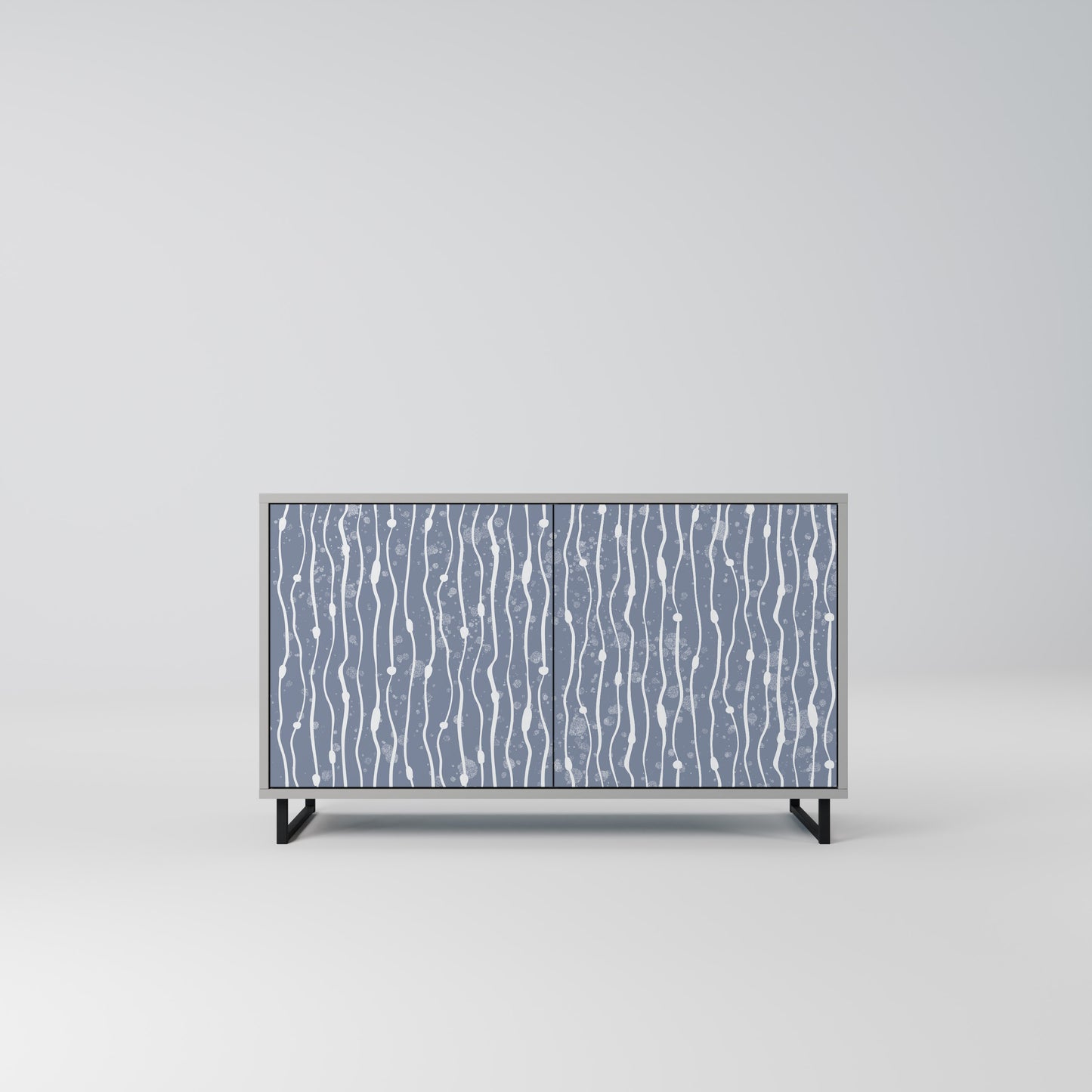 GRAPHITE RAIN 2-Door Sideboard in Grey Finish