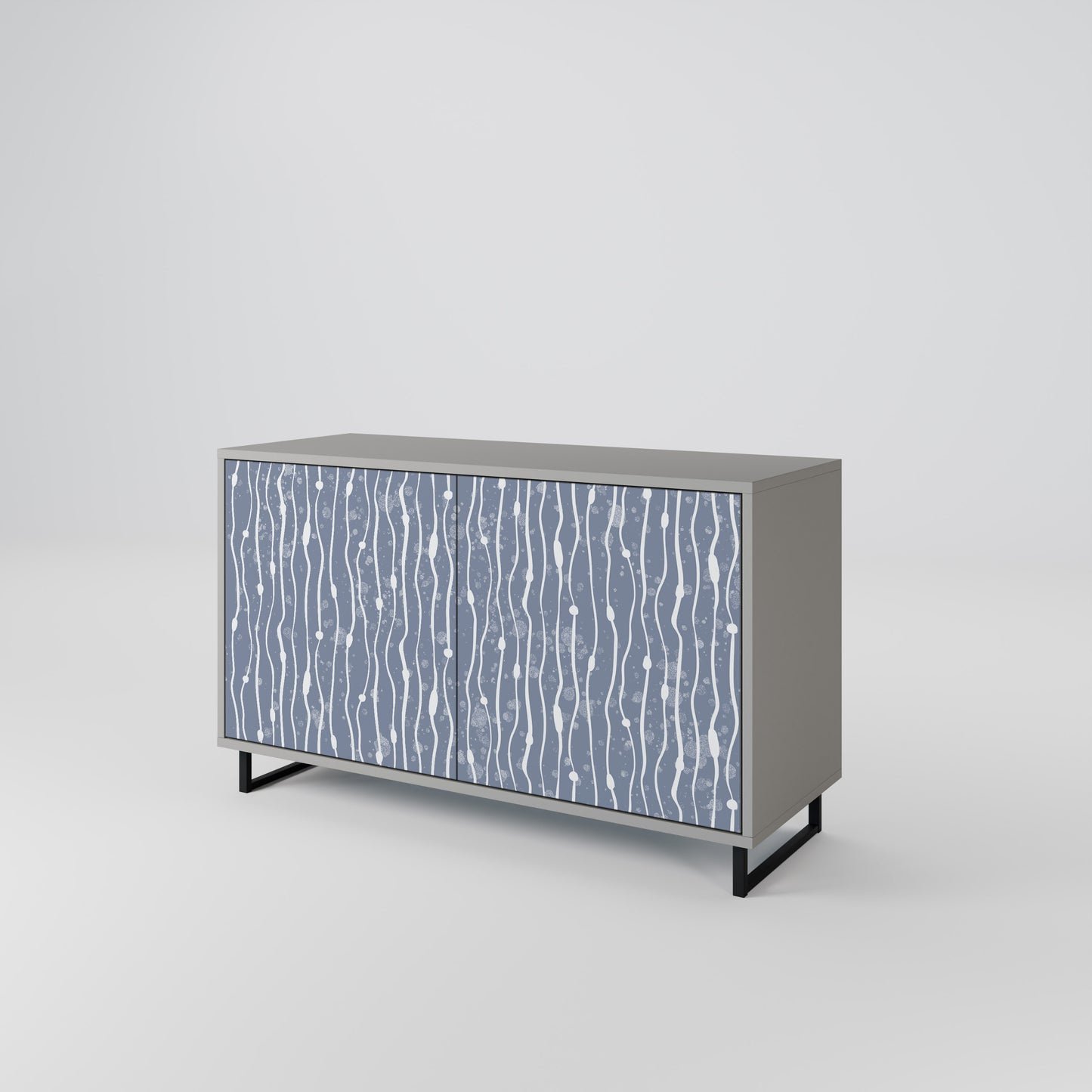 GRAPHITE RAIN 2-Door Sideboard in Grey Finish