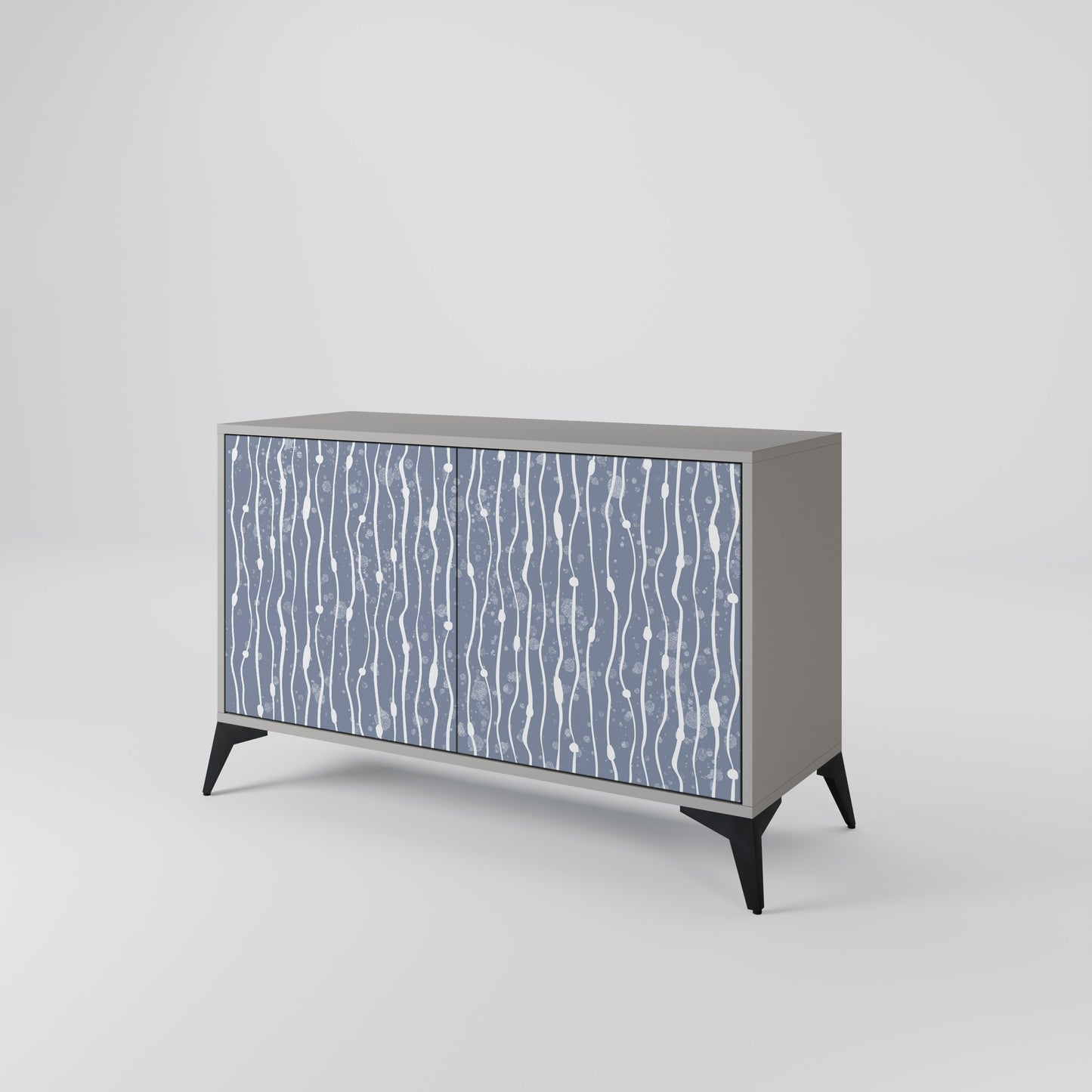 GRAPHITE RAIN 2-Door Sideboard in Grey Finish
