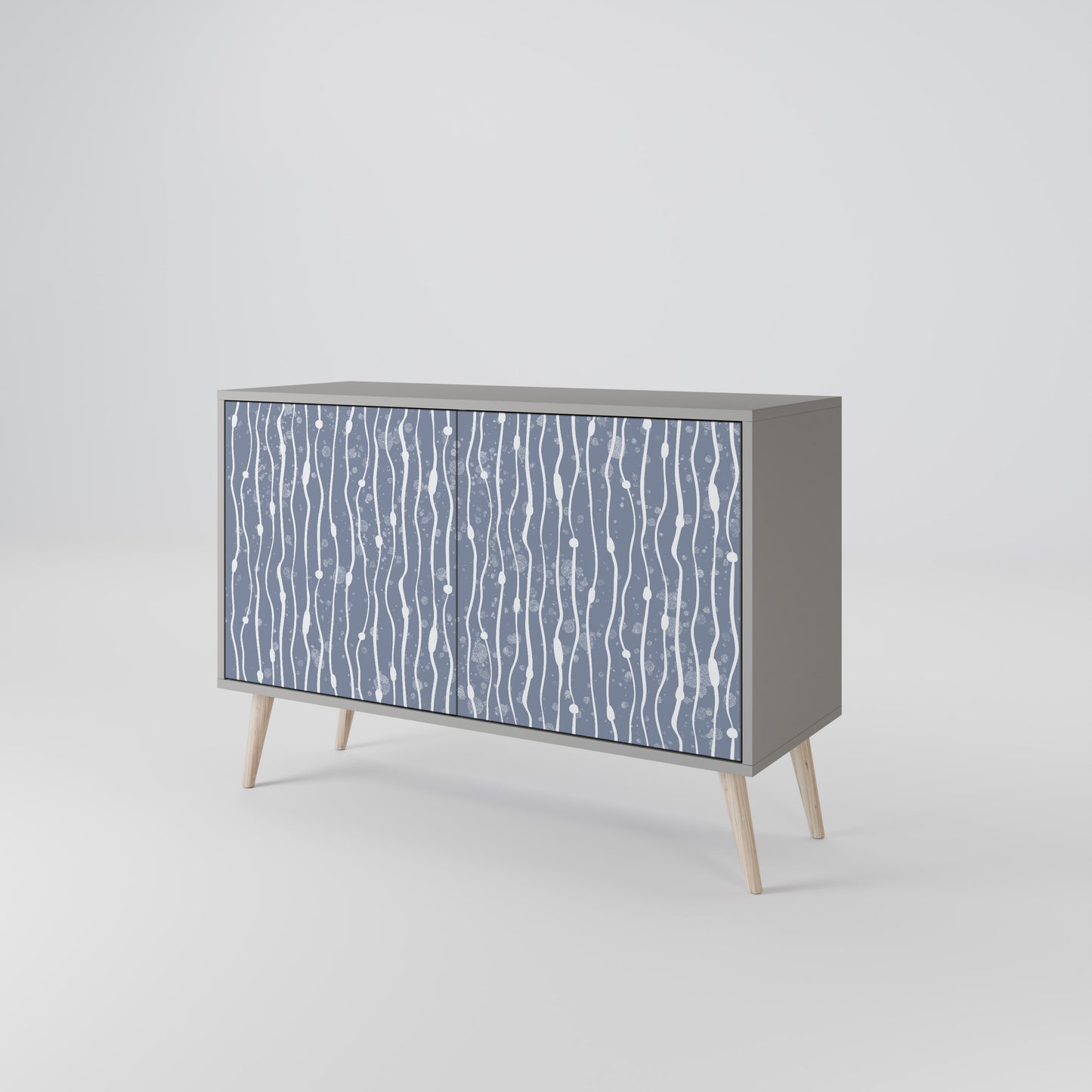 GRAPHITE RAIN 2-Door Sideboard in Grey Finish
