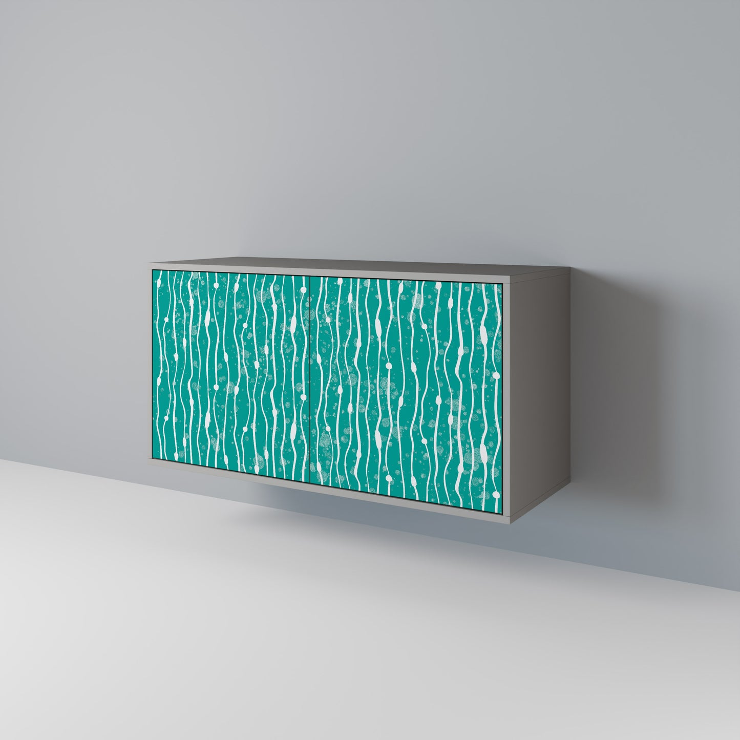TURQUOISE RAIN 2-Door Sideboard in Grey Finish