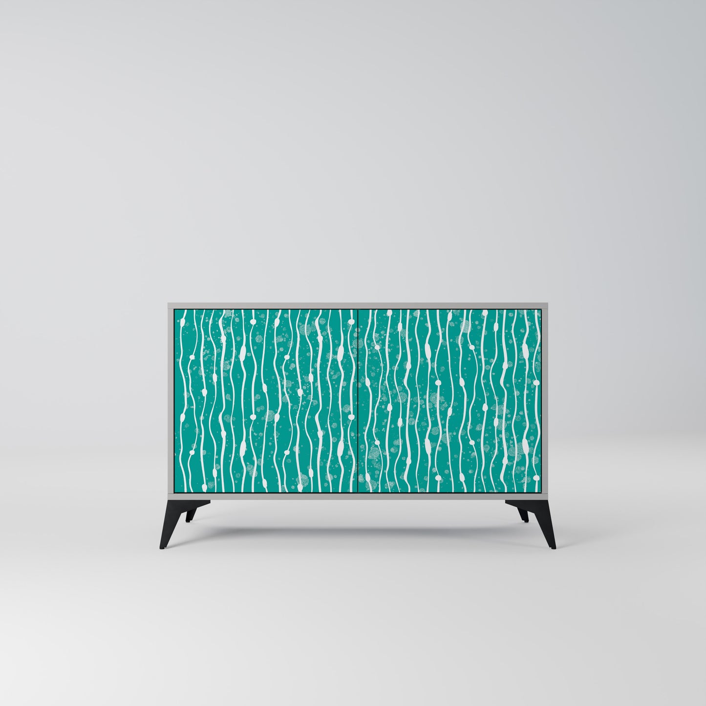TURQUOISE RAIN 2-Door Sideboard in Grey Finish