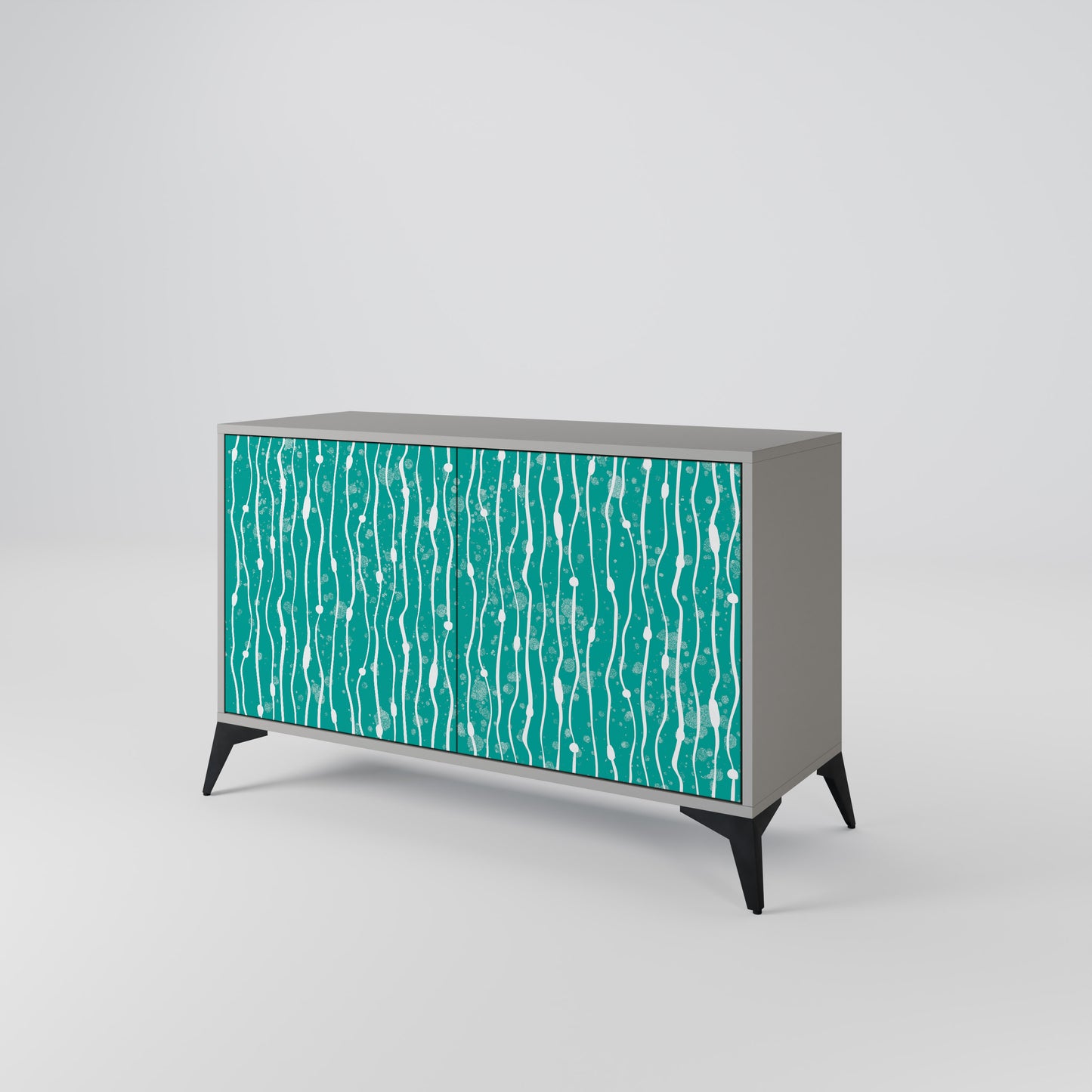 TURQUOISE RAIN 2-Door Sideboard in Grey Finish